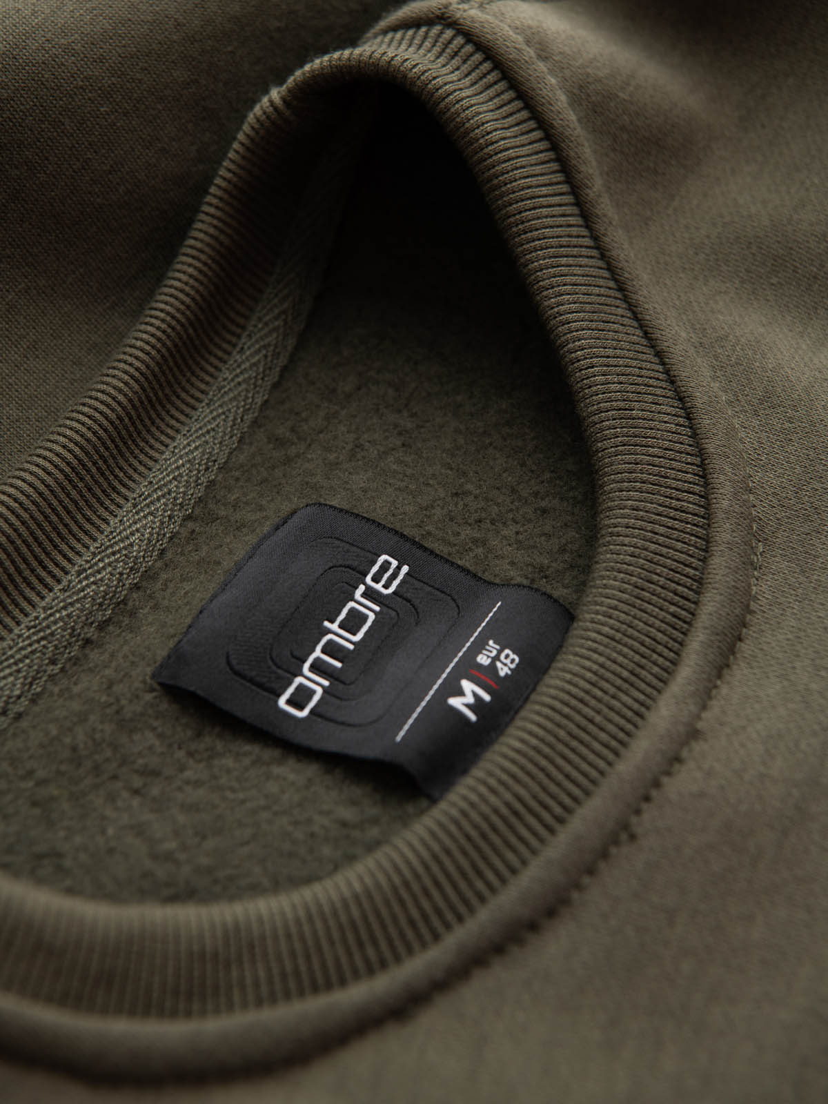 Ombre Classic men&#039;s sweatshirt with inscription - dark olive