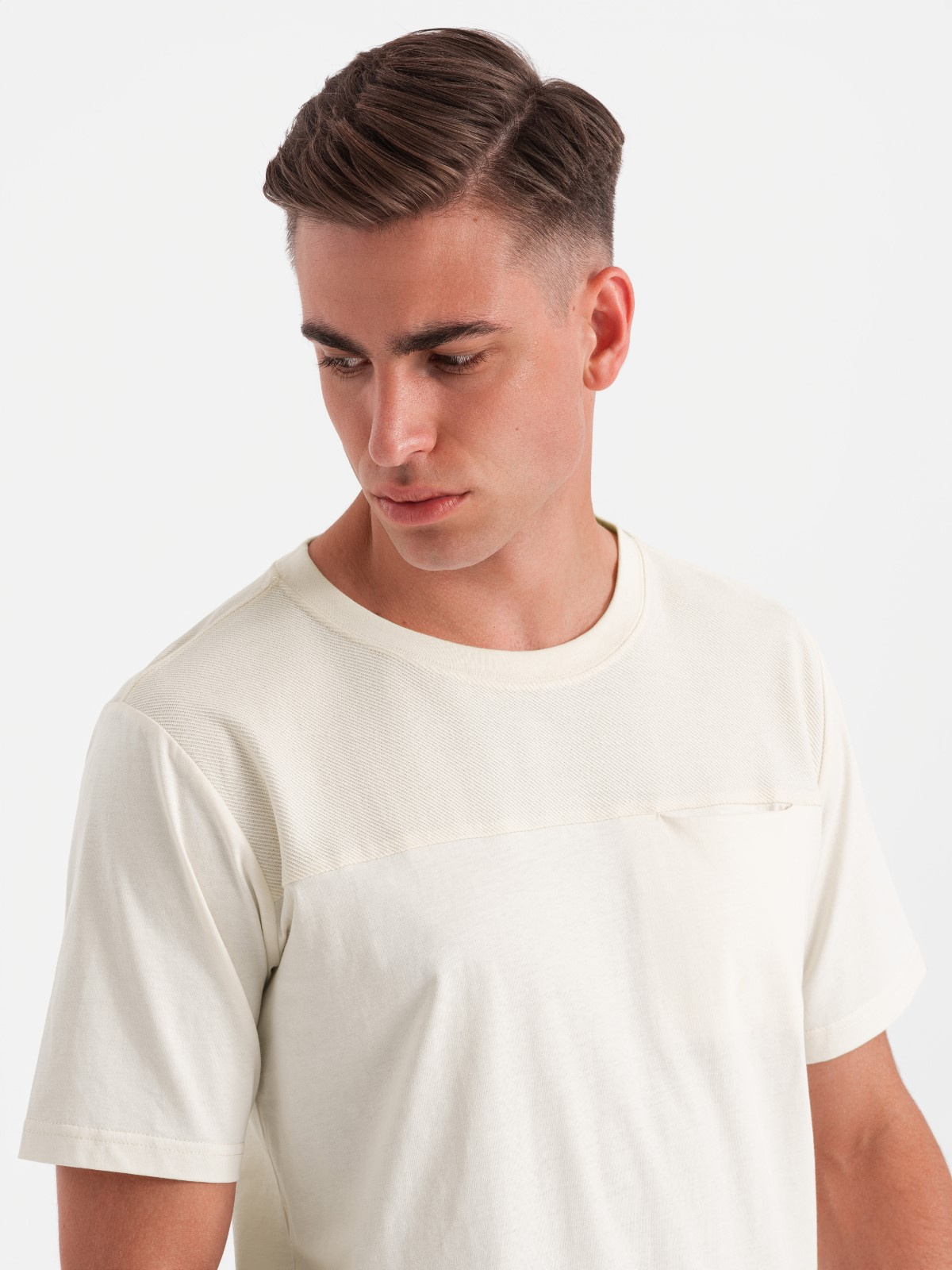Ombre Men's LOOSE FIT pocket t-shirt - white