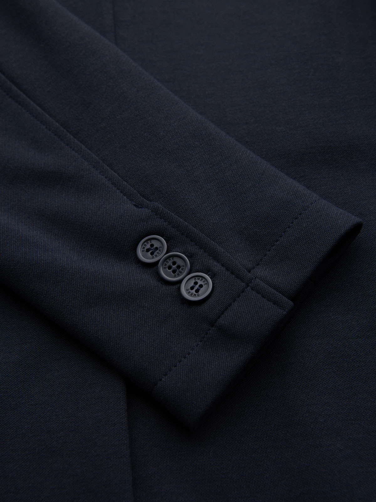 Ombre Men's SLIM knit jacket with subtle texture - navy blue