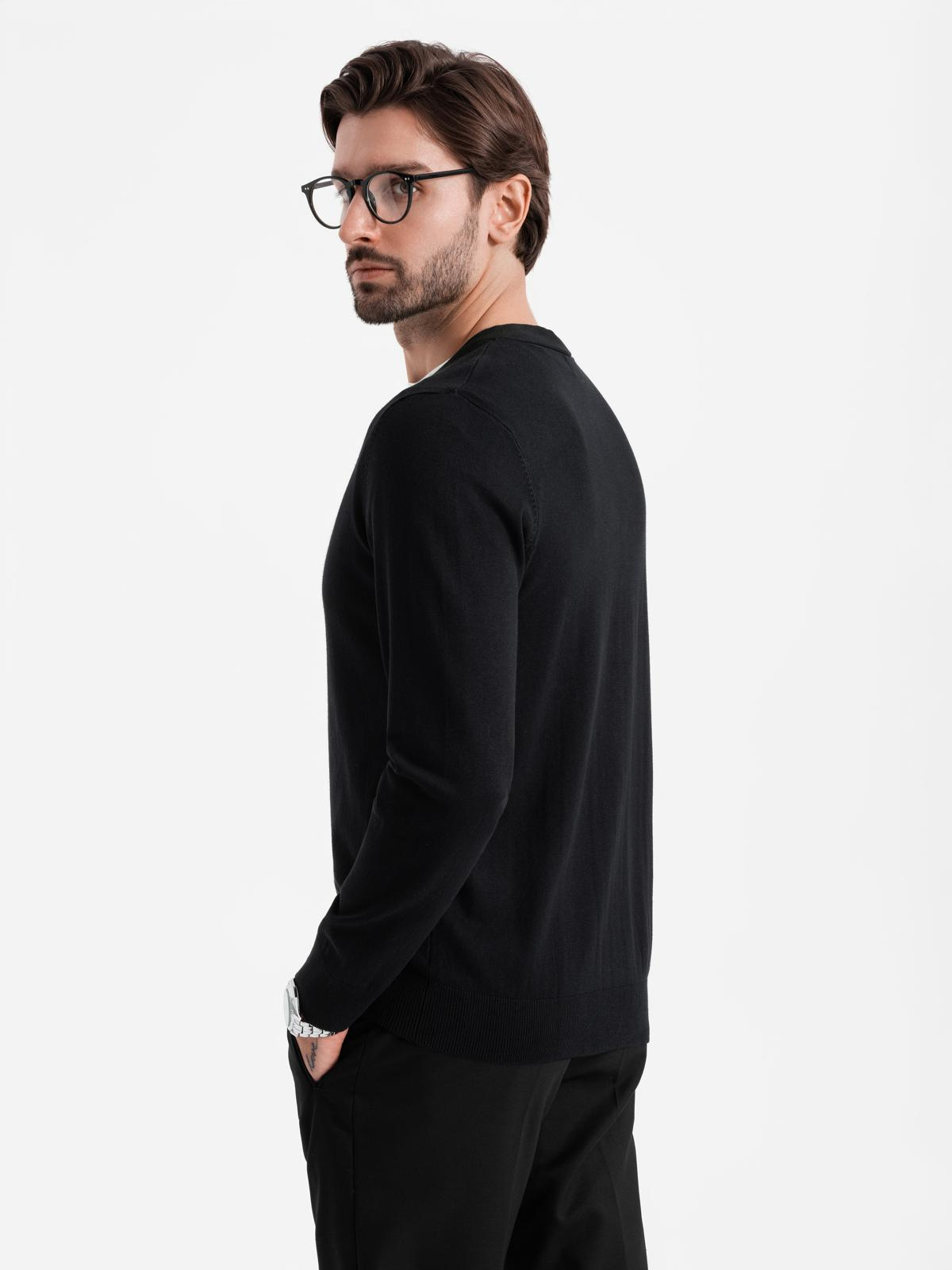 Ombre Monochrome knitted men&#039;s viscose cardigan - black