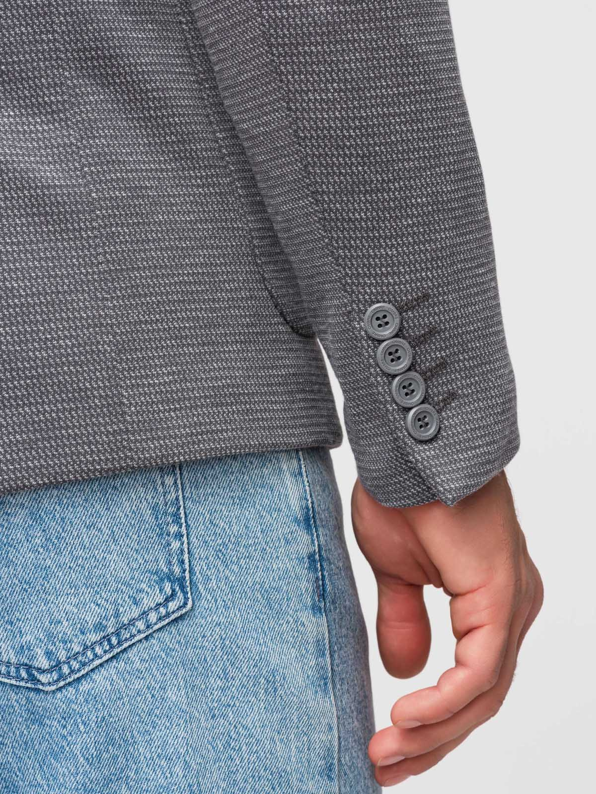 Ombre Elegant fitted men's structured knit blazer- graphite