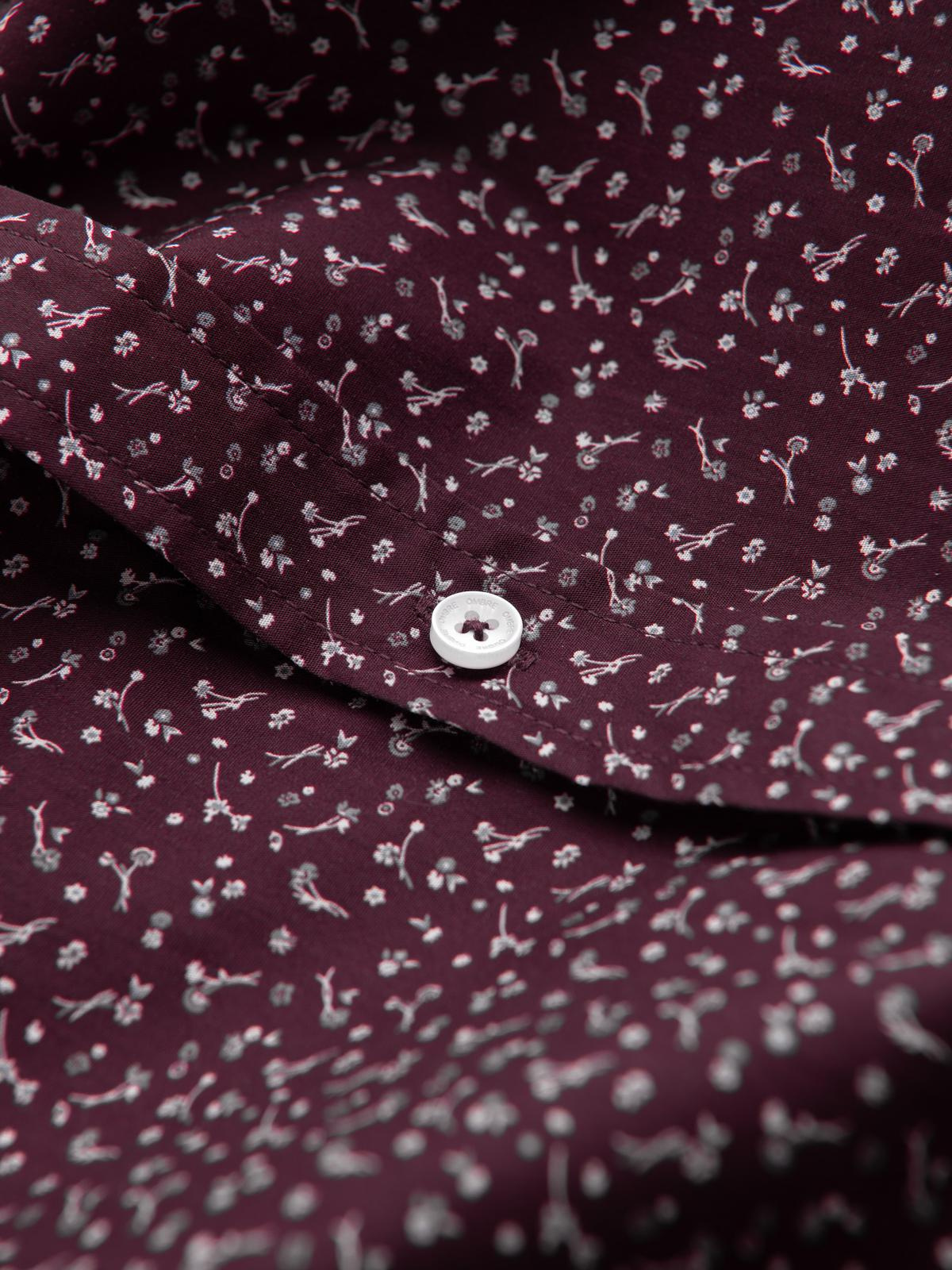 Ombre Men&#039;s cotton patterned SLIM FIT shirt - maroon