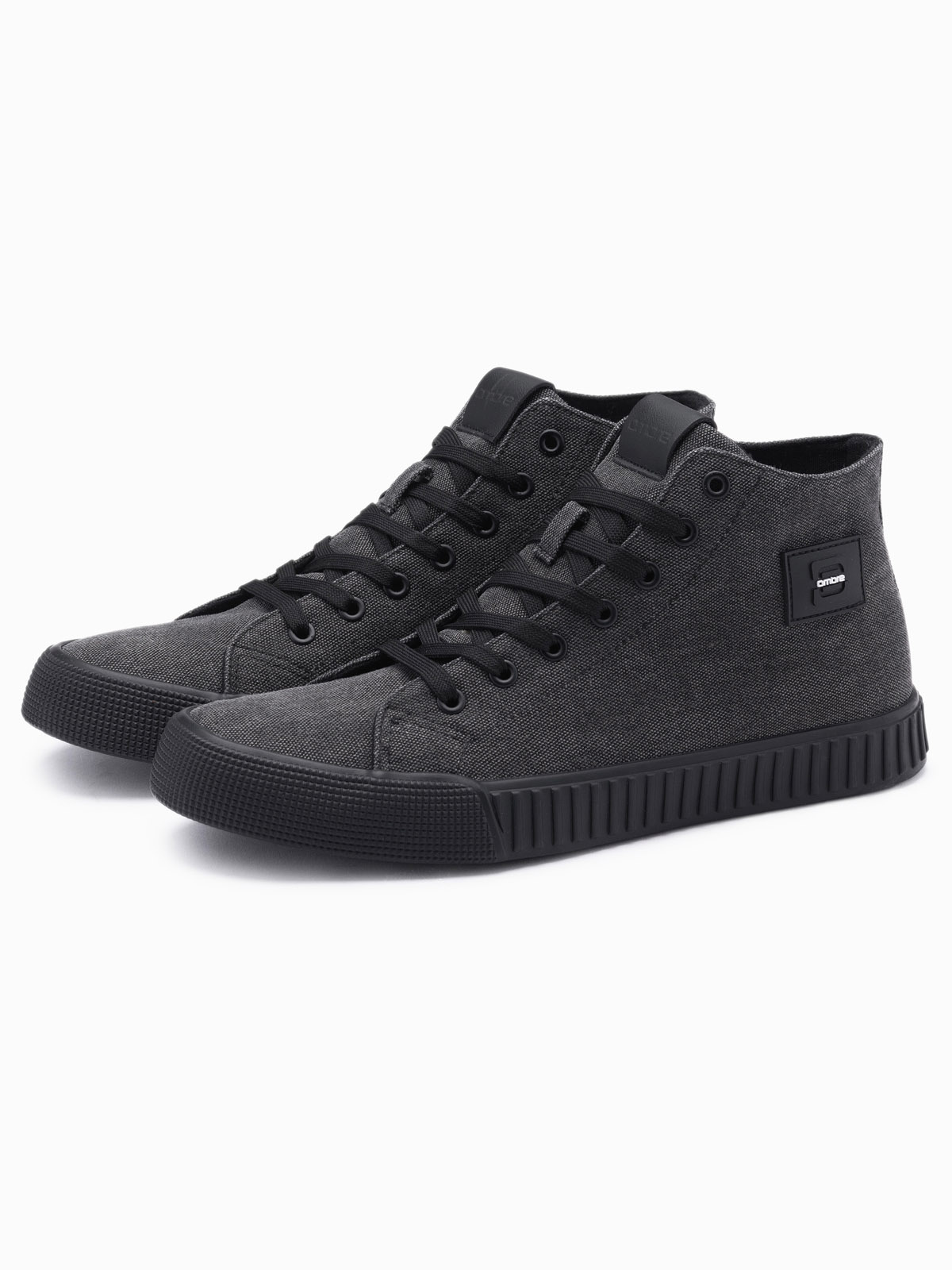 Ombre Men&#039;s high top canvas sneakers shoes - black
