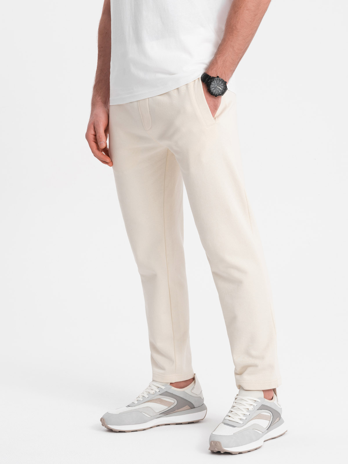 Ombre Men's sweatpants with unlined leg - cream
