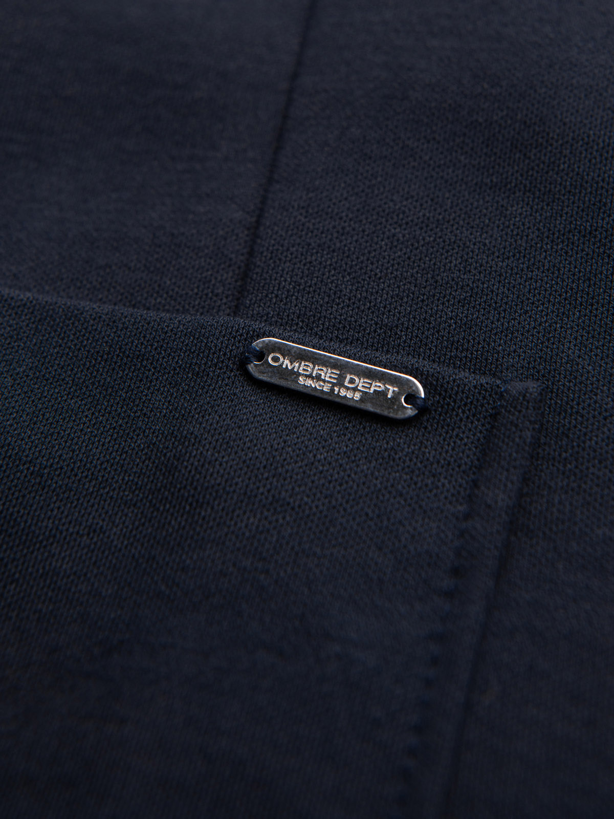 Ombre Men's SLIM knit jacket with subtle texture - navy blue