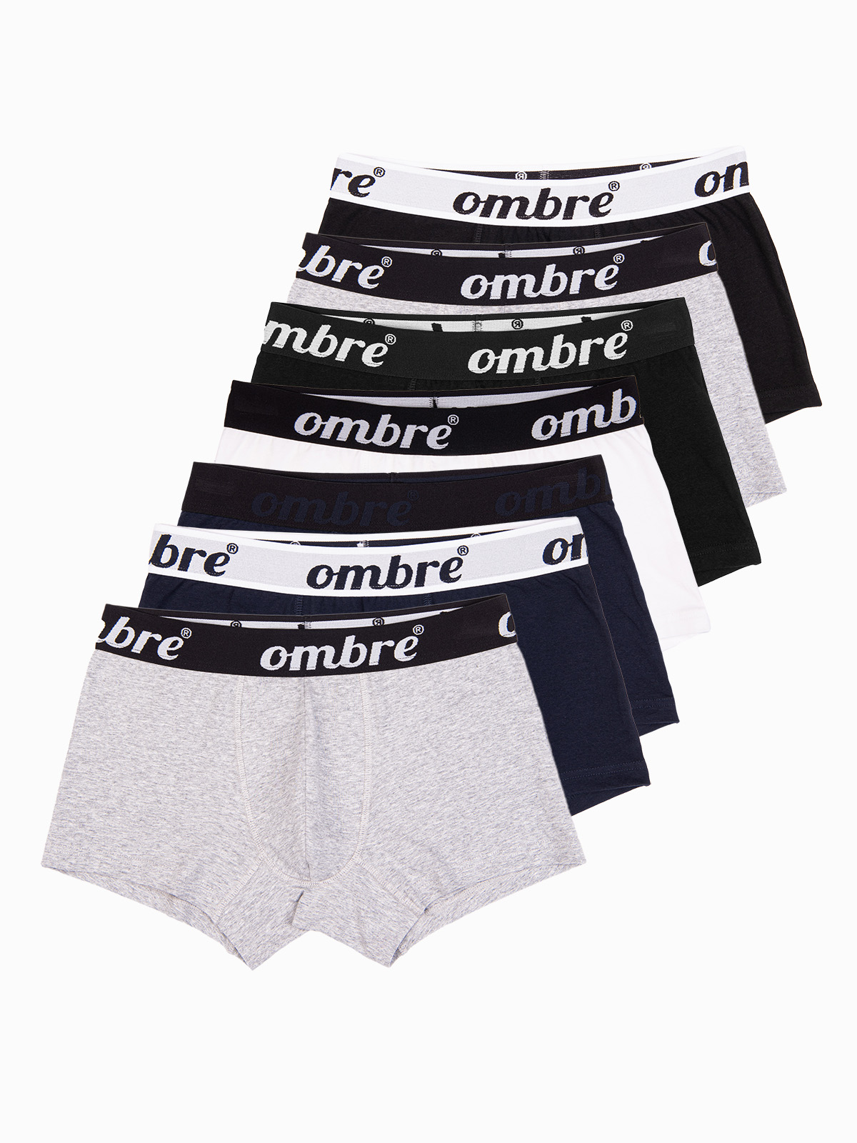 Levně Ombre Men's cotton boxer shorts with contrasting elastic - 7-pack mix