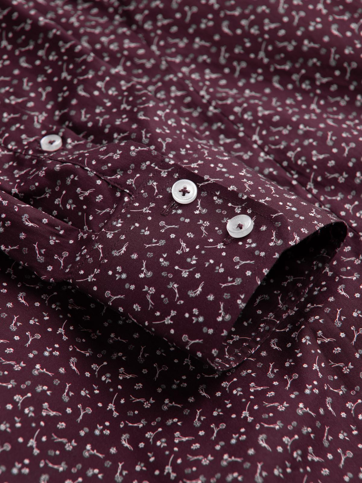 Ombre Men&#039;s cotton patterned SLIM FIT shirt - maroon