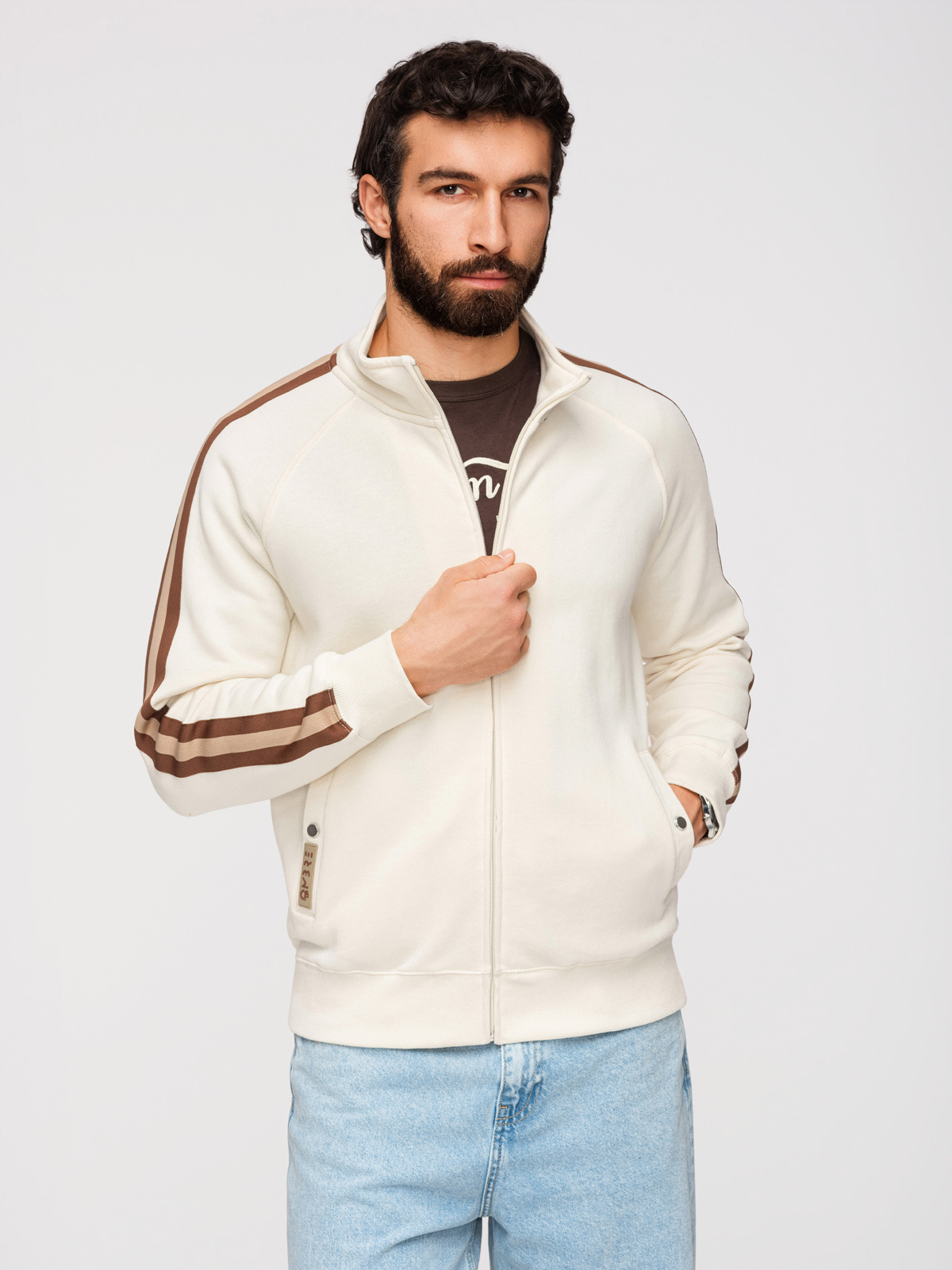 Ombre pánská mikina s vysokým límcem