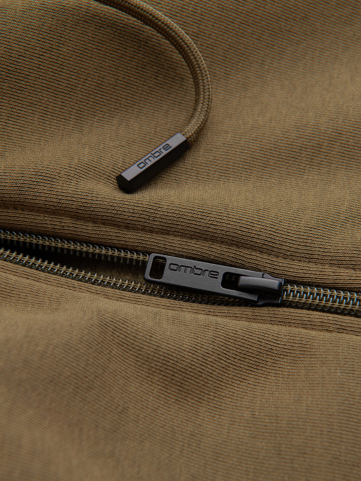 Ombre Men's unbuttoned BASIC sweatshirt - olive