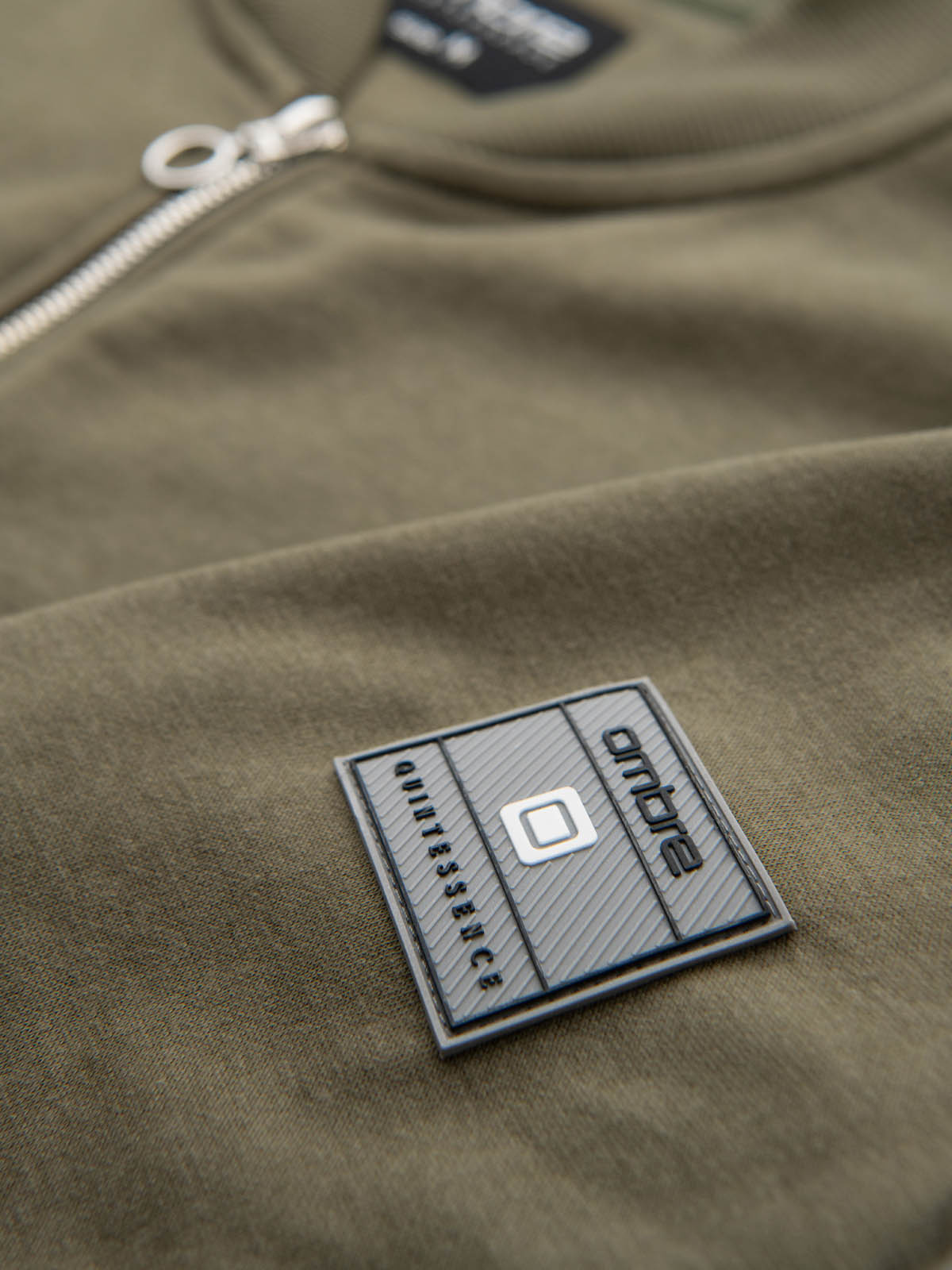 Ombre Cotton unbuttoned men&#039;s sweatshirt bomber - khaki