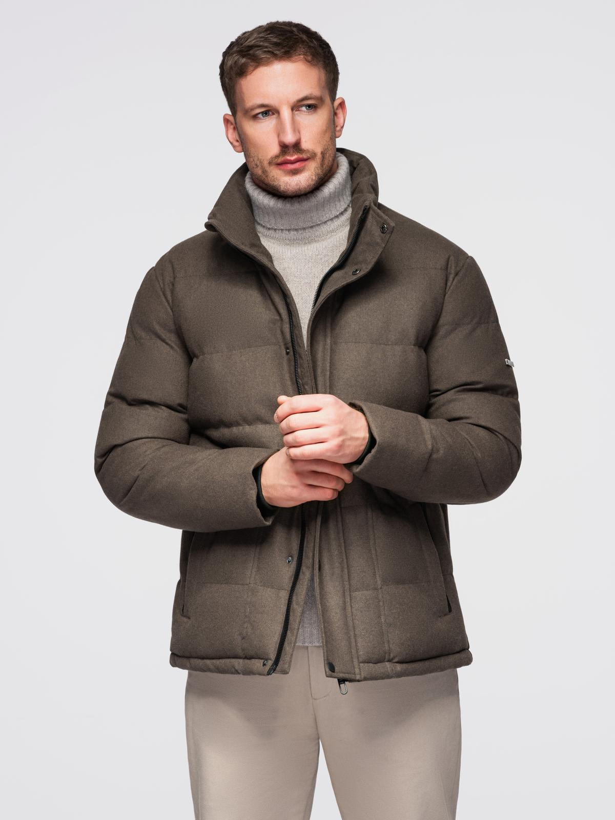 Ombre Men&#039;s lightweight jacket with hood and mesh lining - olive