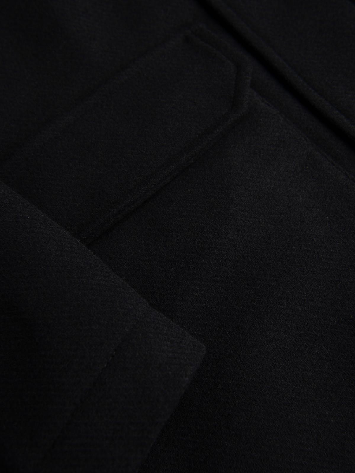 Ombre Men&#039;s parka coat with wool and hood - black