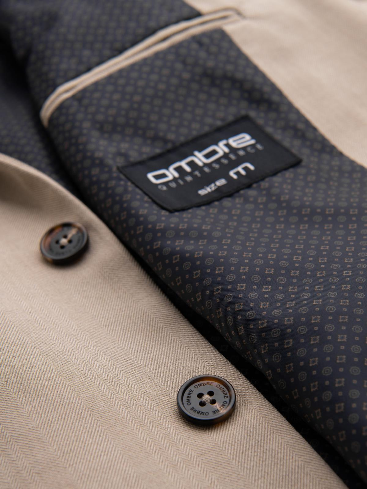 Ombre Elegant men&#039;s SLIM FIT jacket with rayon - beige