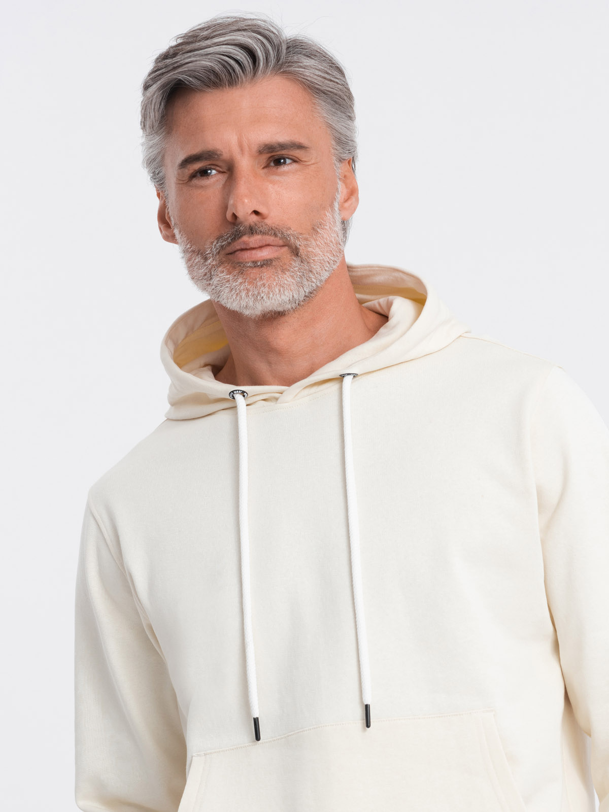 Ombre Men&#039;s kangaroo hooded sweatshirt - cream