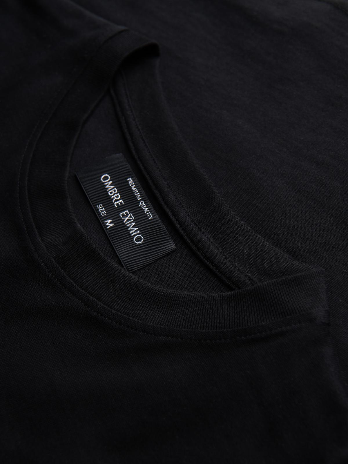 Ombre Men&#039;s cotton T-shirt with sequin wing motif on back - black