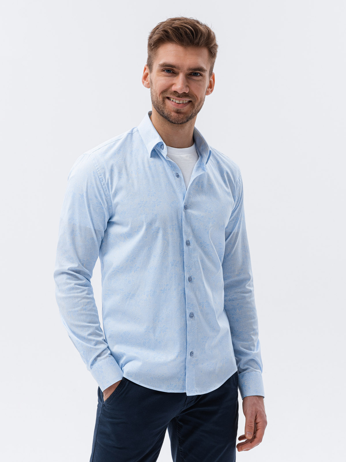 Ombre Men's Shirt With Long Sleeves