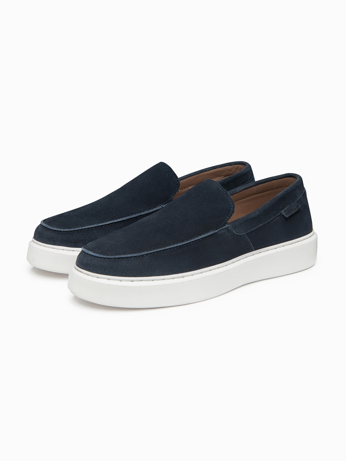 Pánske semišové slip-on poltopánky, tmavomodré