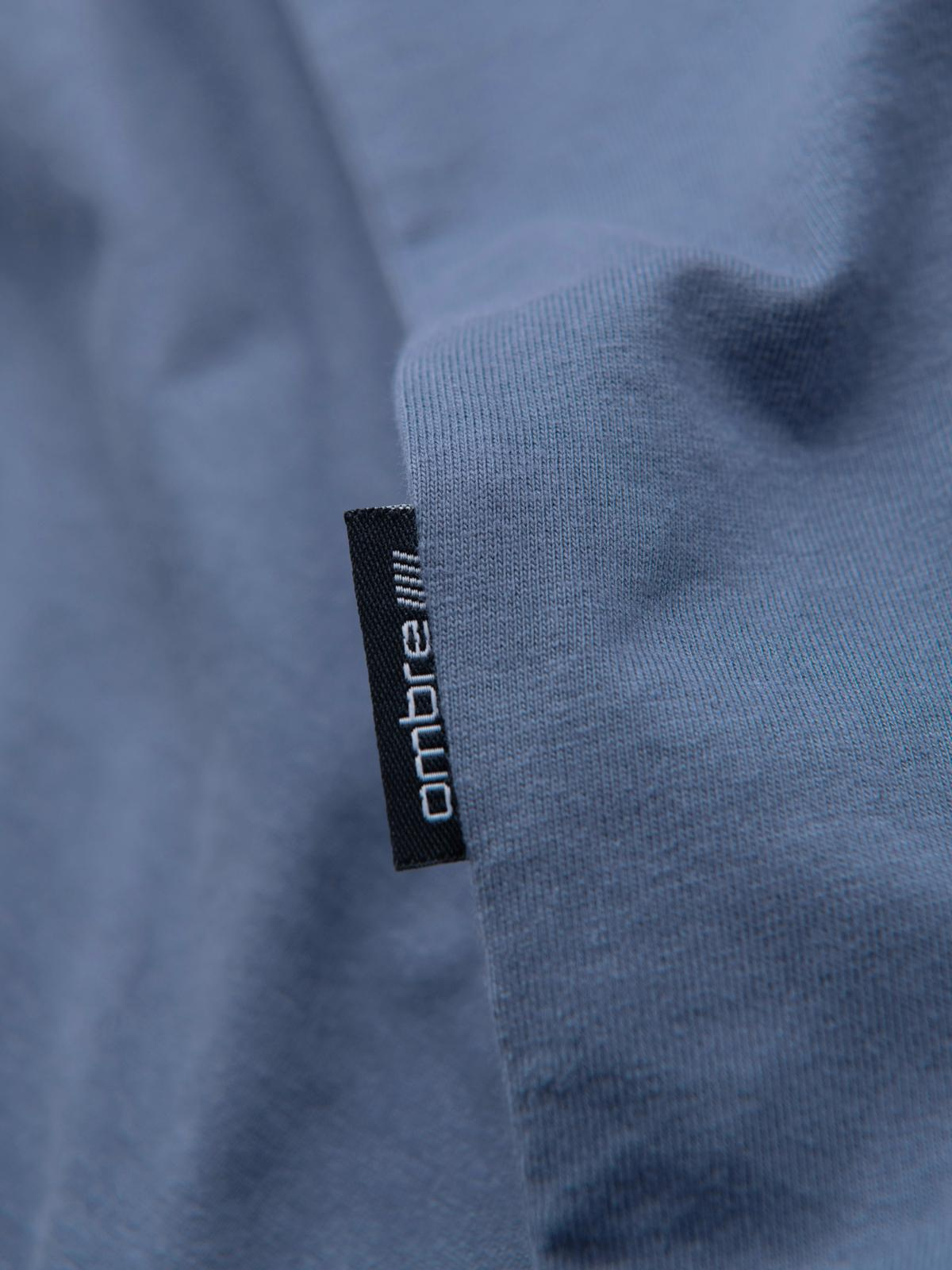 Ombre BASIC men's classic cotton T-shirt - blue denim