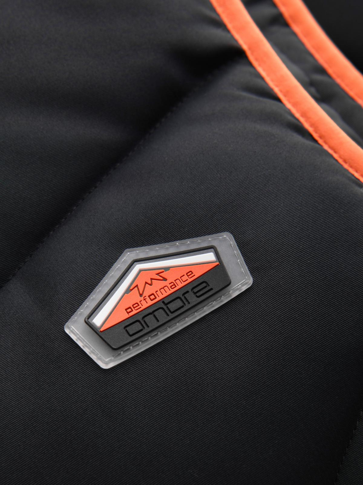 Ombre Men's quilted sleeveless jacket with neon accents - black