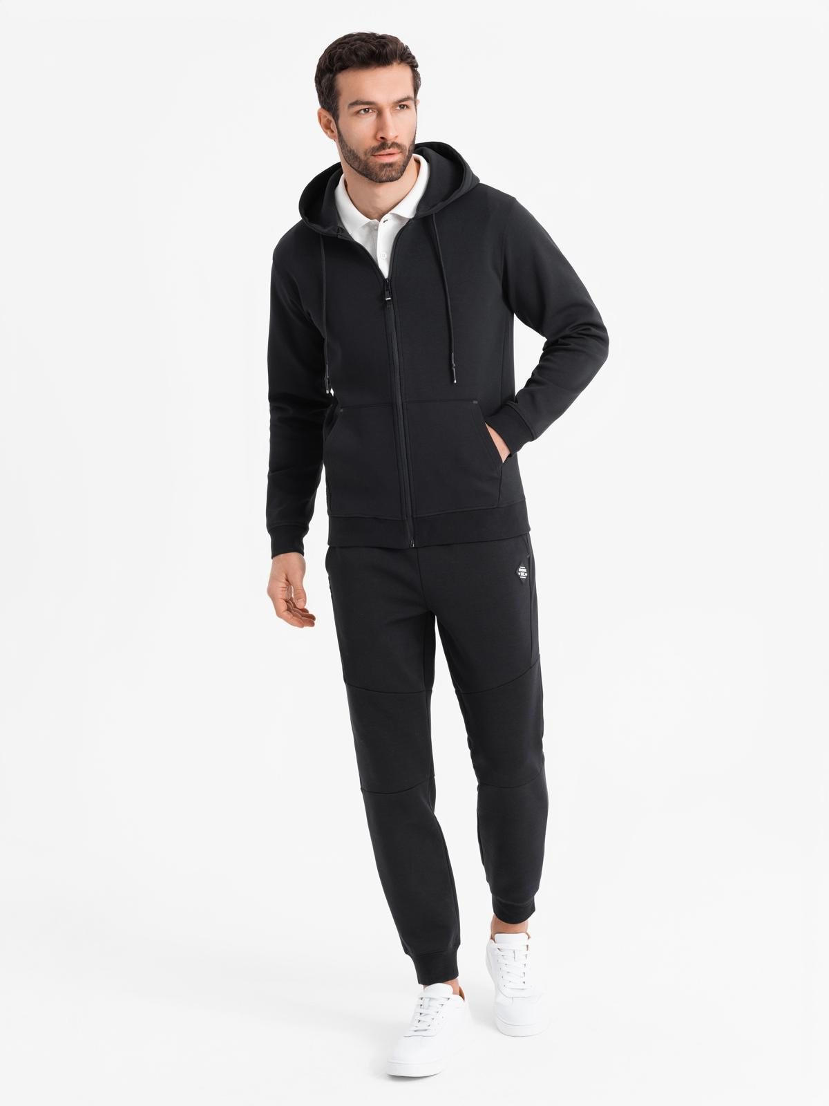 Ombre Unzipped hoodie sweatshirt in streetwear style - black