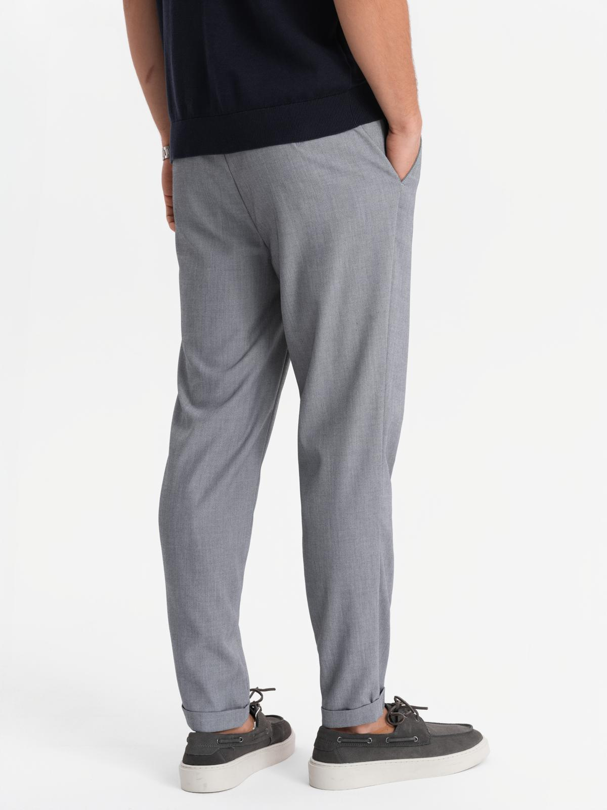 Ombre Men&#039;s REGULAR FIT chino pants with elastic waistband - gray