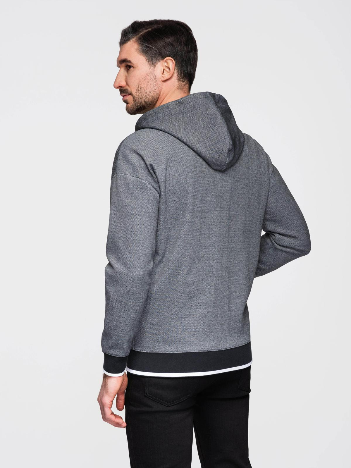 Ombre Men's softly structured hooded sweatshirt - black
