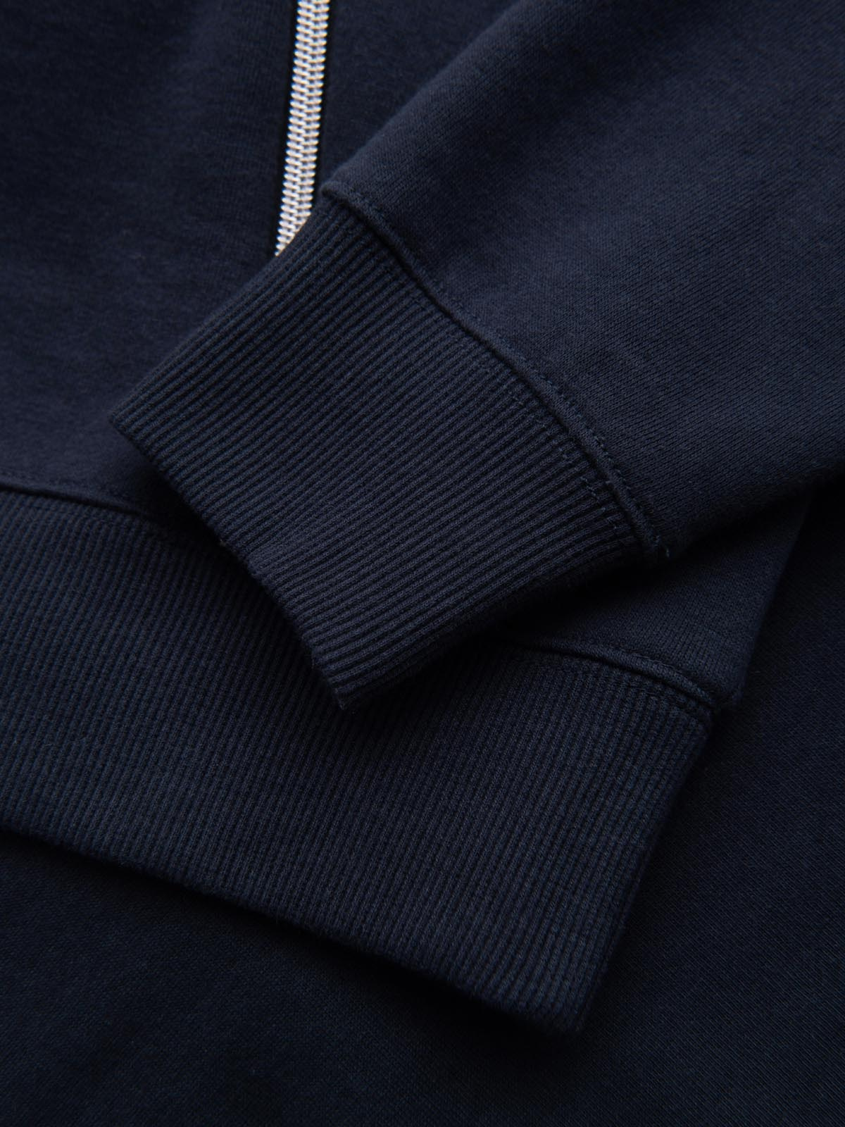 Ombre Men's sweatshirt with decorative zips on the front - navy blue