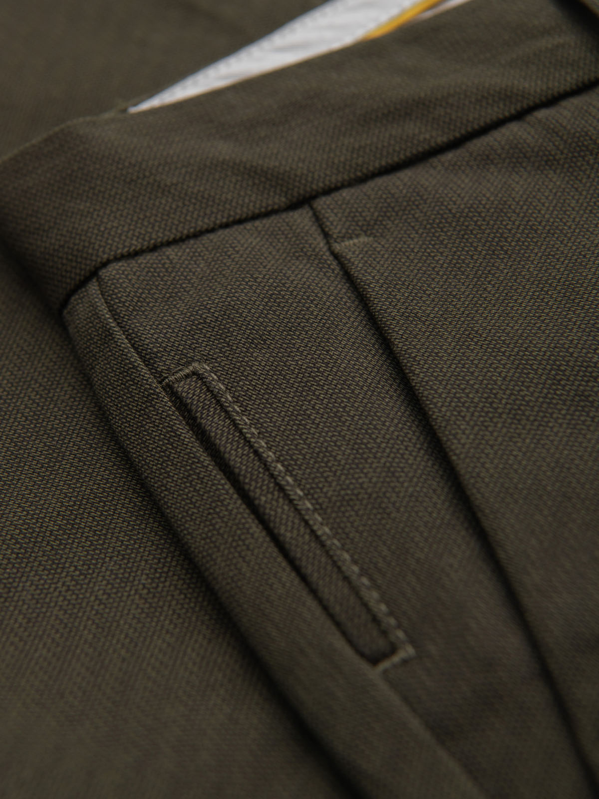 Ombre Men's REGULAR FIT chino pants with fine texture - dark green