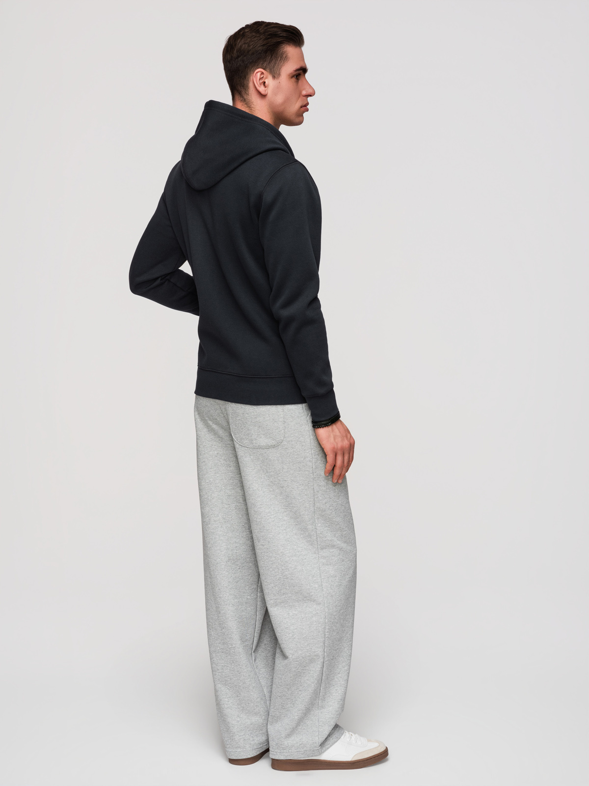 Ombre Men's unbuttoned BASIC sweatshirt - black
