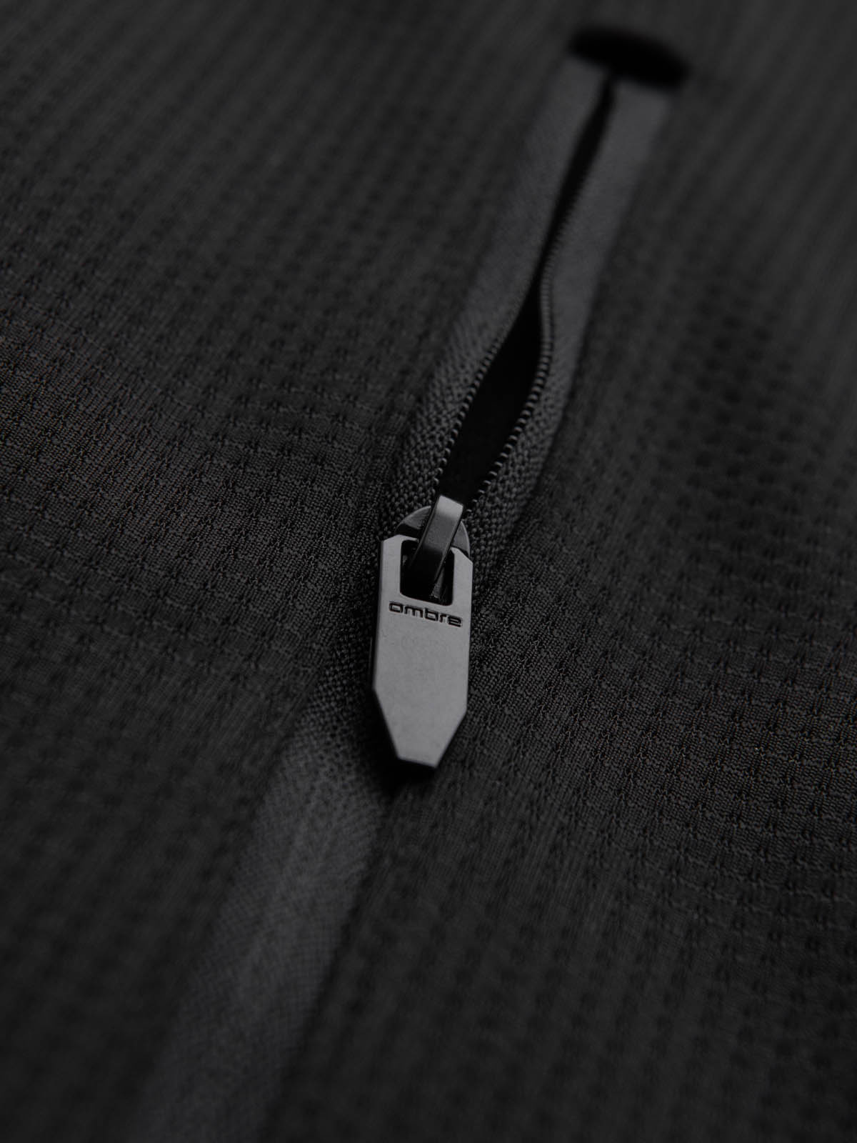 Ombre Men&#039;s lightweight jacket of combined materials with hood and decorative quilting - black