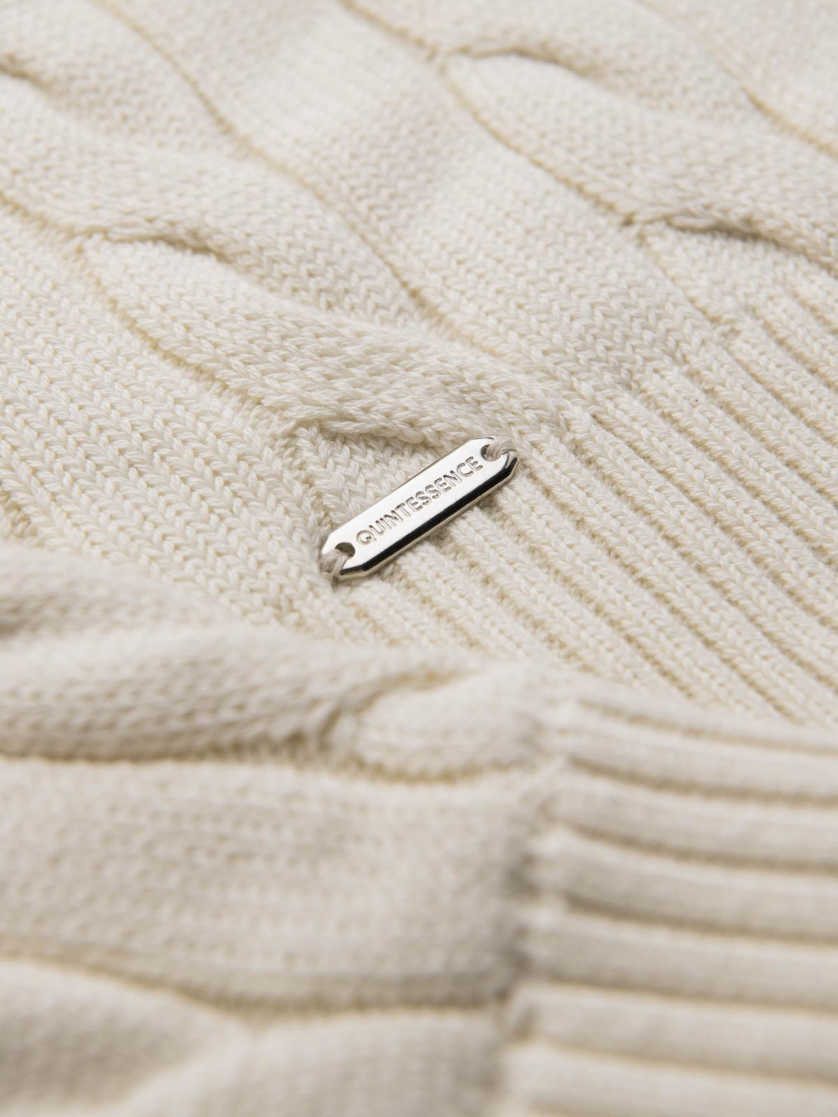 Ombre Men&#039;s plaid sweater with turtleneck zipper - cream