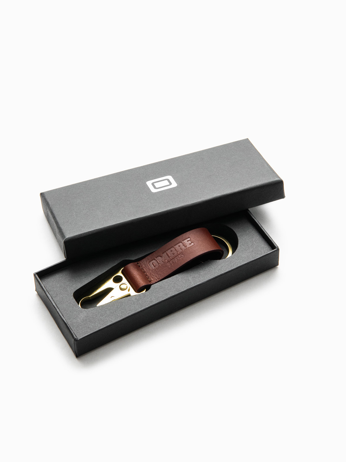 Ombre Men's key ring with snap hook - black