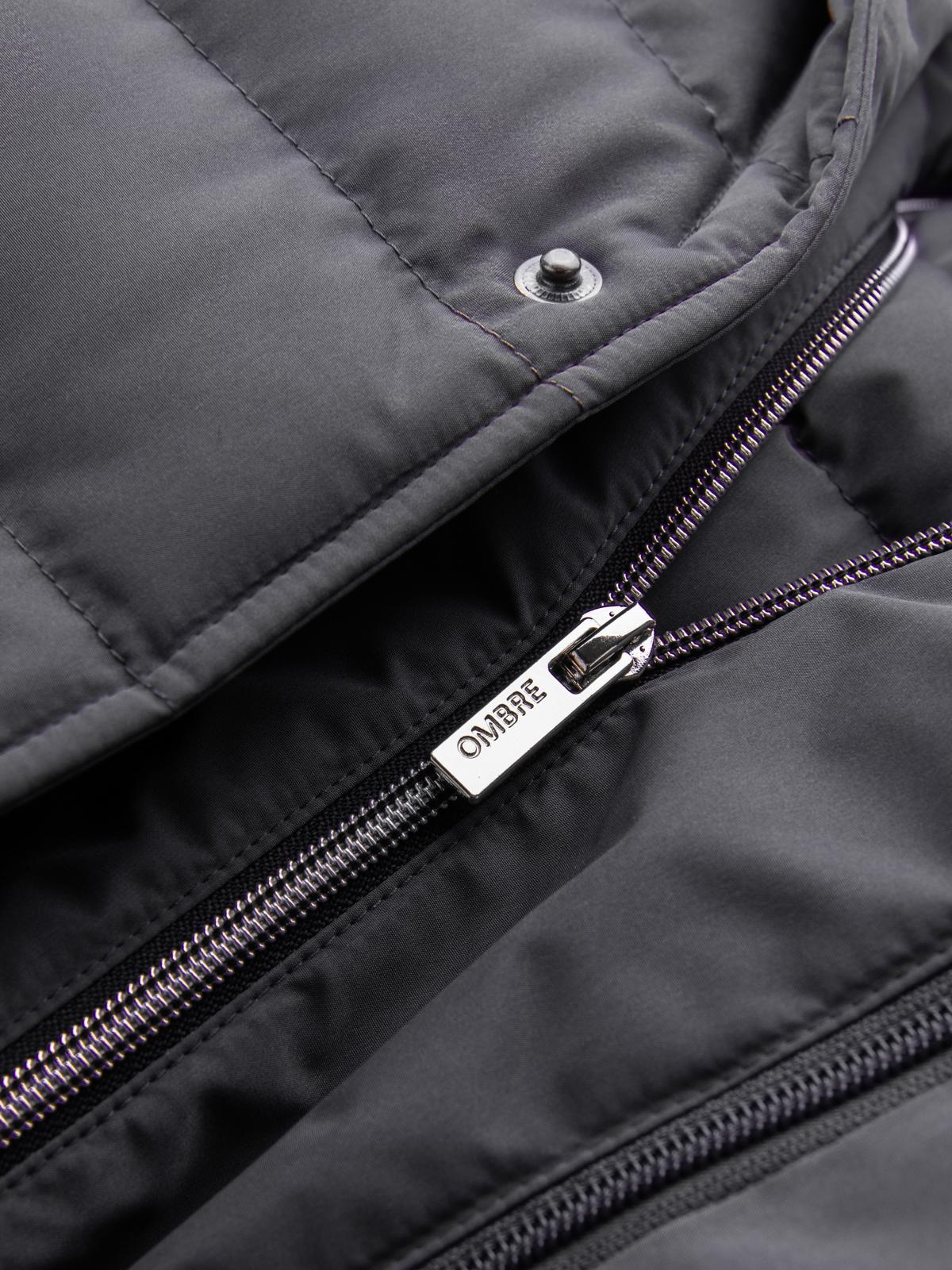 Ombre Men's quilted jacket with jacket cut - graphite