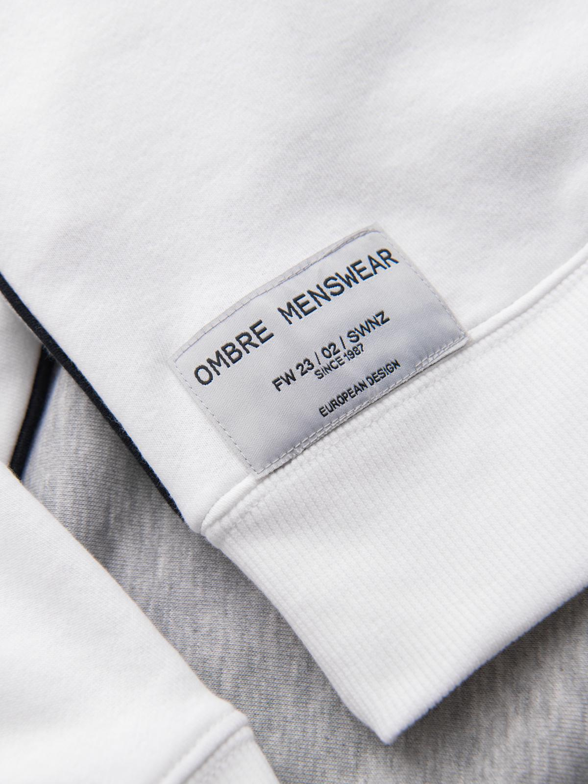 Ombre Men&#039;s OVERSIZE sweatshirt with contrasting color combination - white and gray