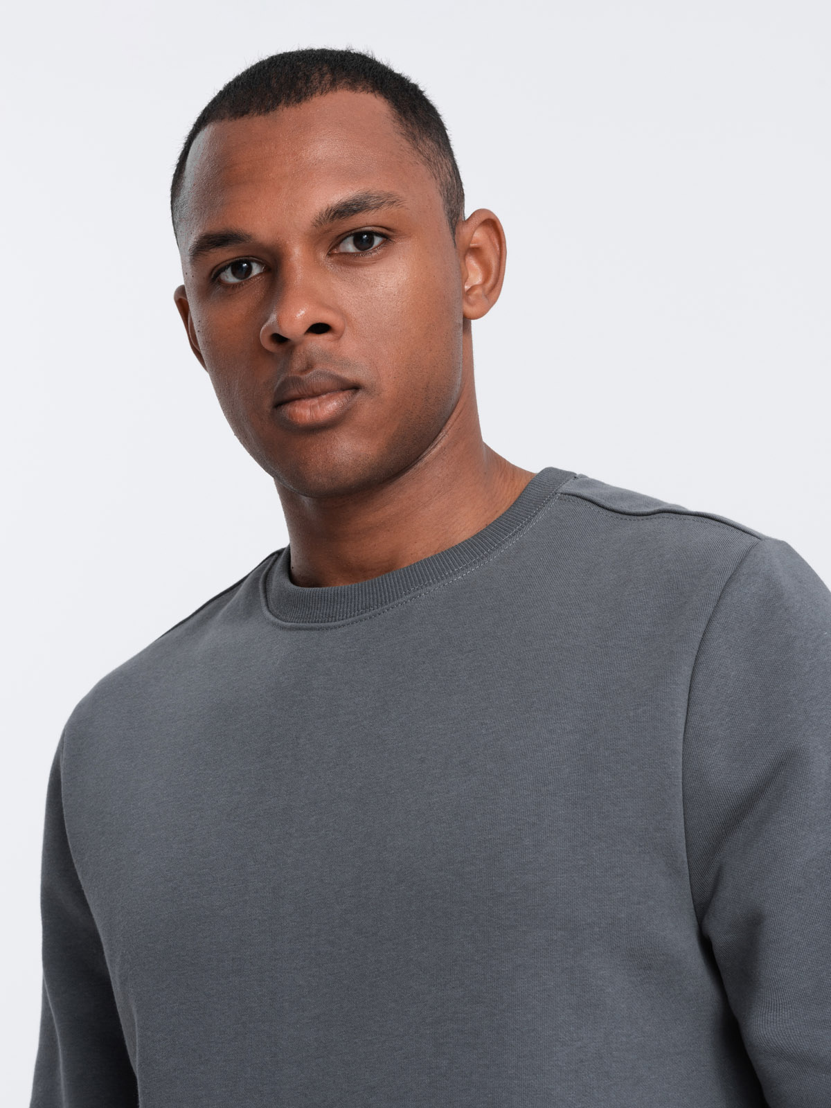 Ombre BASIC men&#039;s non-stretch cotton sweatshirt - graphite