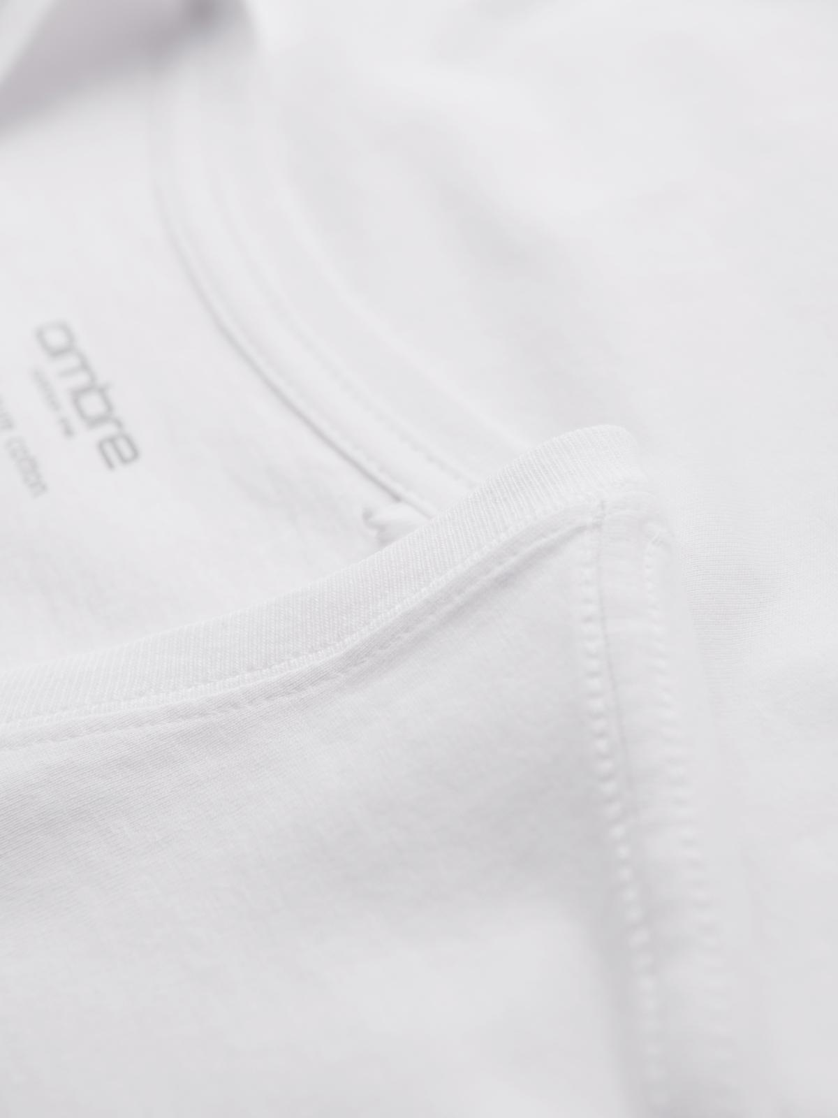 Ombre BASIC men's classic cotton T-shirt with a crew neckline - white