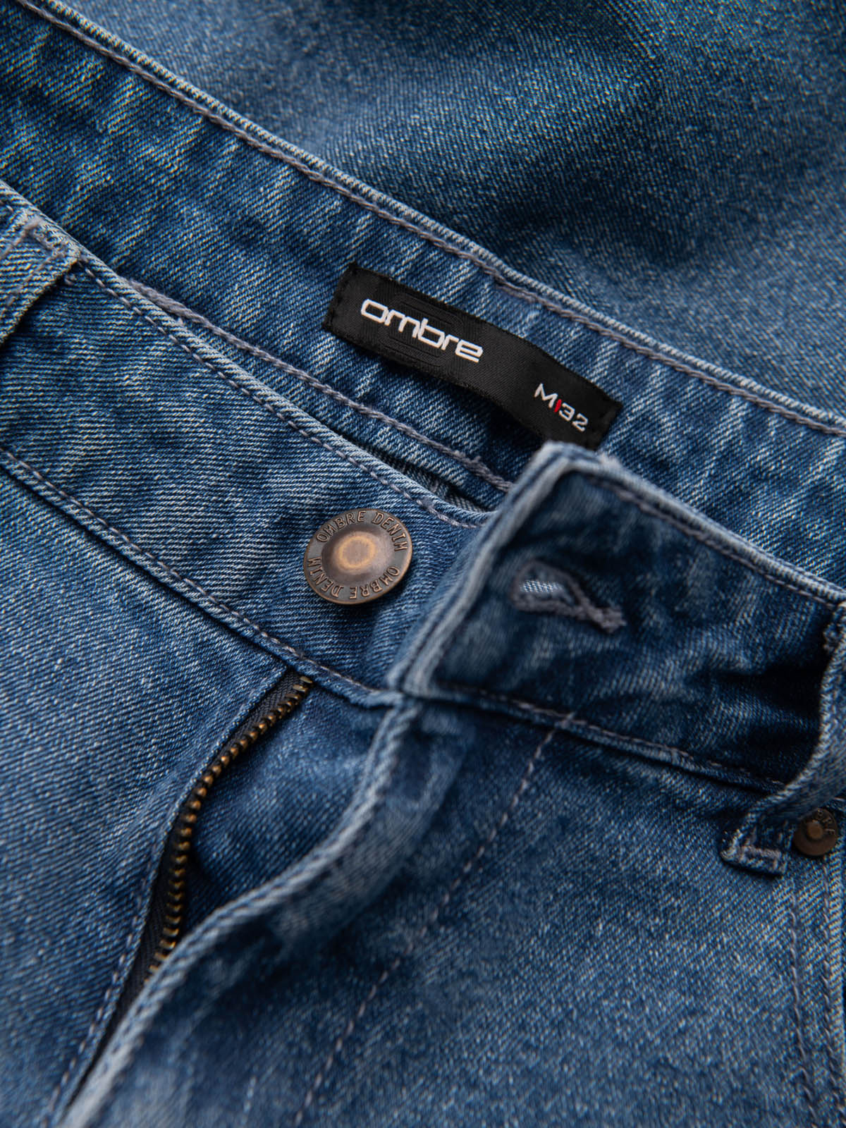Ombre Men&#039;s CARROT FIT denim pants with subtle rubbing - blue