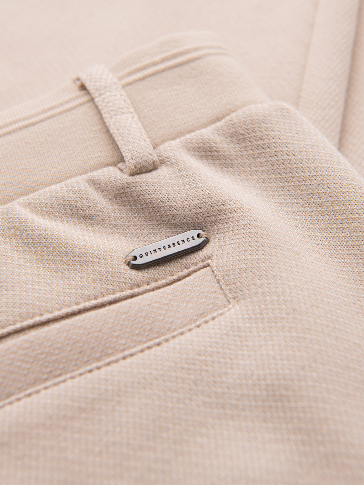 Ombre CARROT men's pants in structured two-tone knit - beige