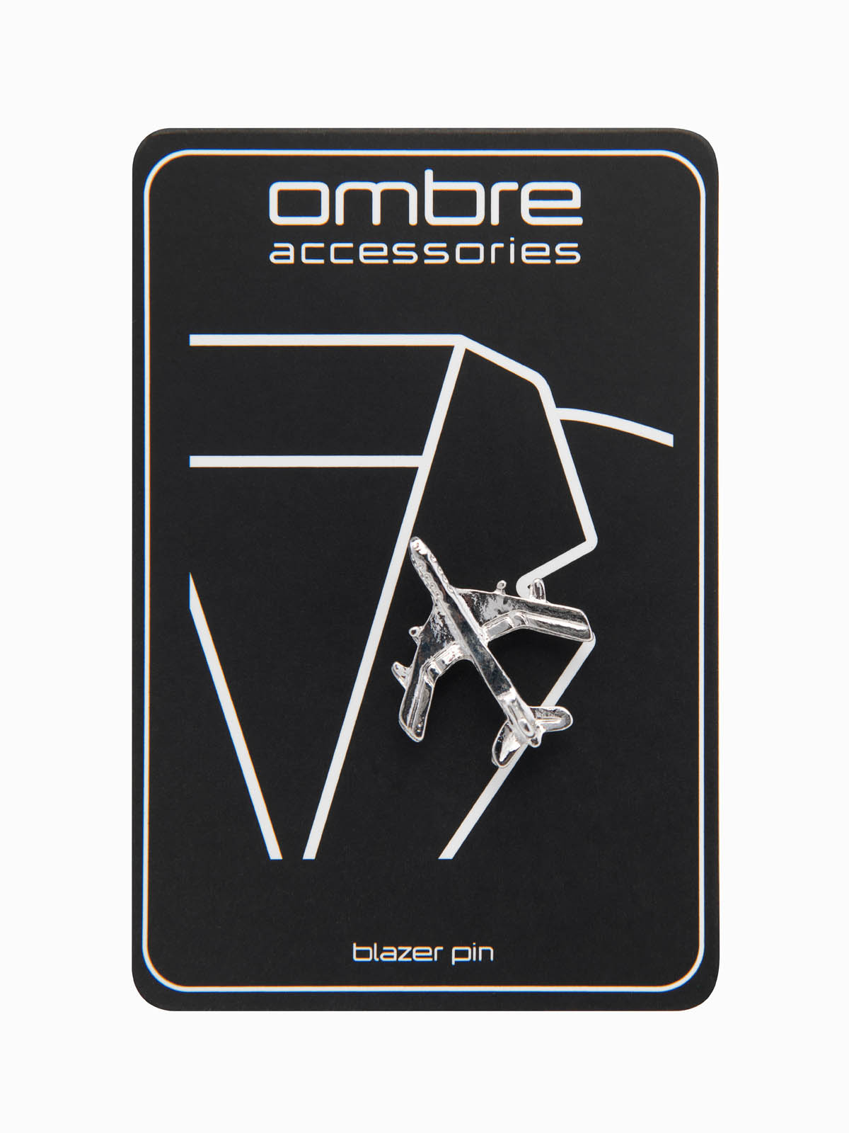 Ombre Decorative metal clothes pin airplane - silver