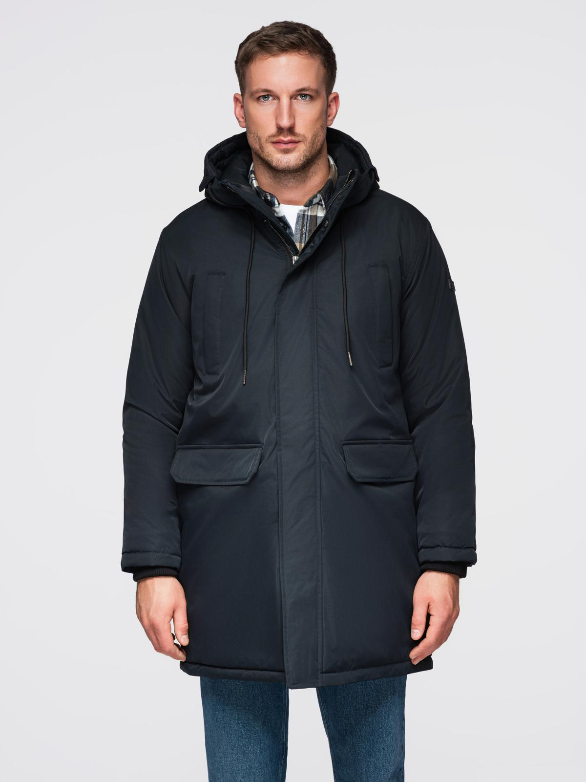 Ombre Classic long men&#039;s parka jacket - black