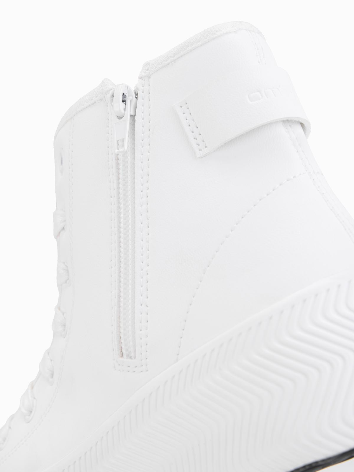 Ombre Men's high-top sneakers with zipper for easy on - white