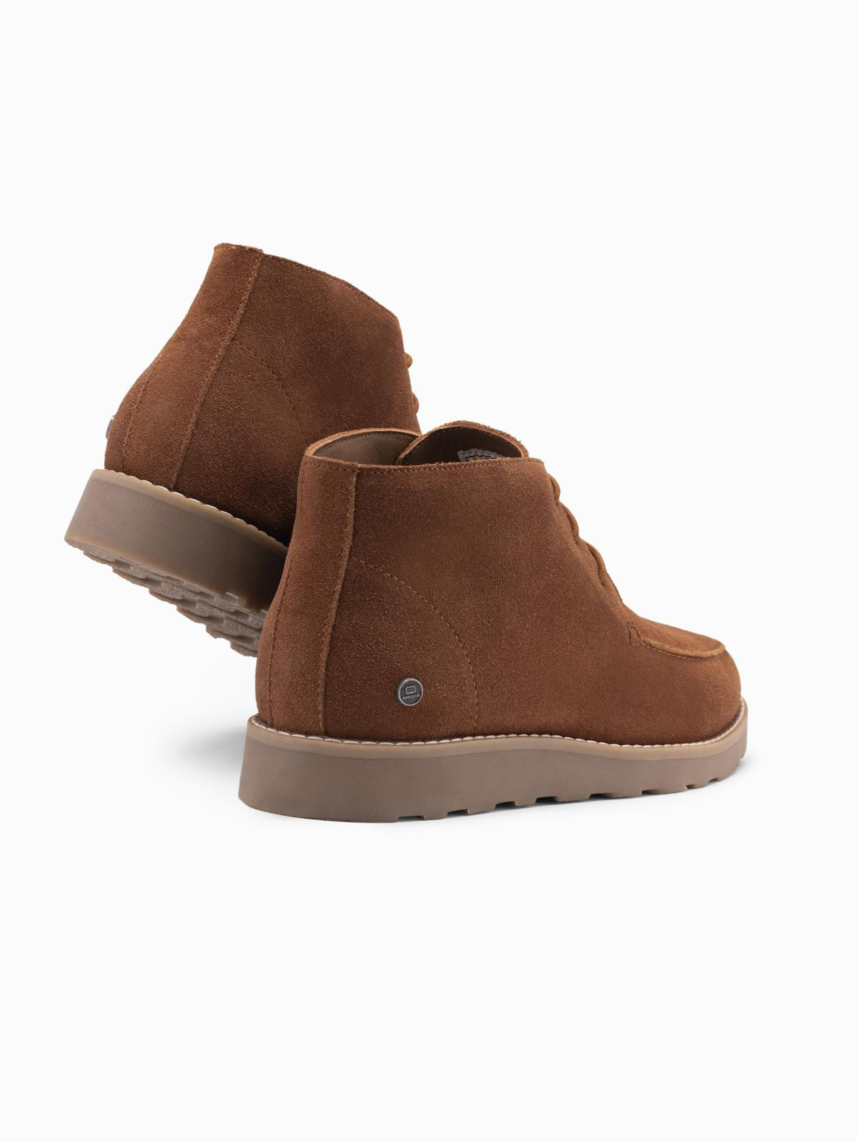 Ombre Men&#039;s suede ankle boots with thick sole - brown