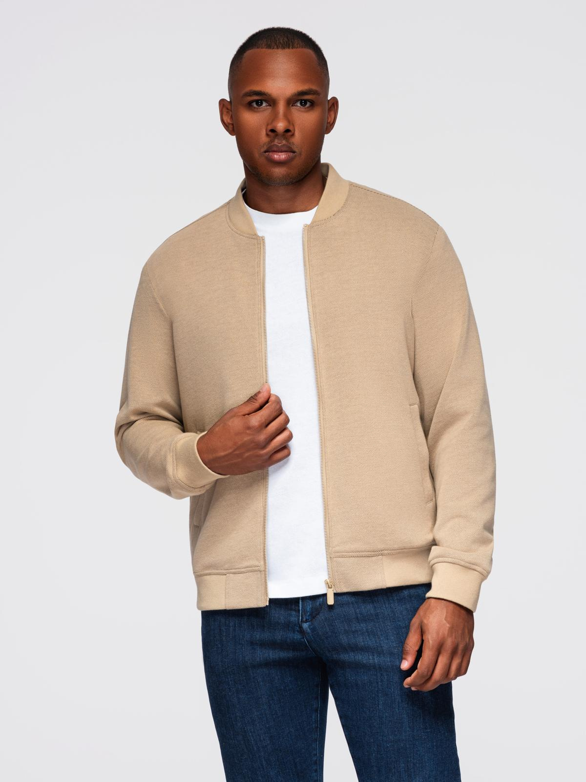 Ombre Men&#039;s raglan sleeve bomber jacket - warm beige