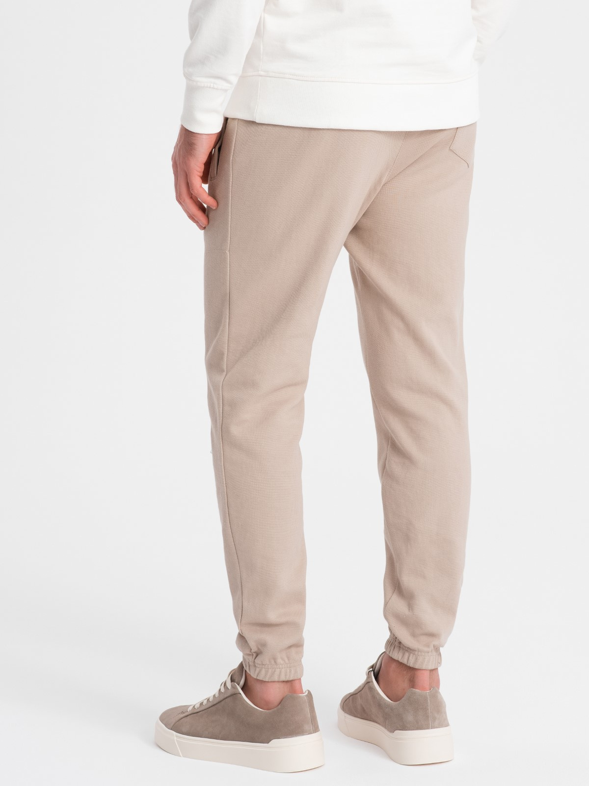 Ombre CARROT men&#039;s structured knit sweatpants - beige