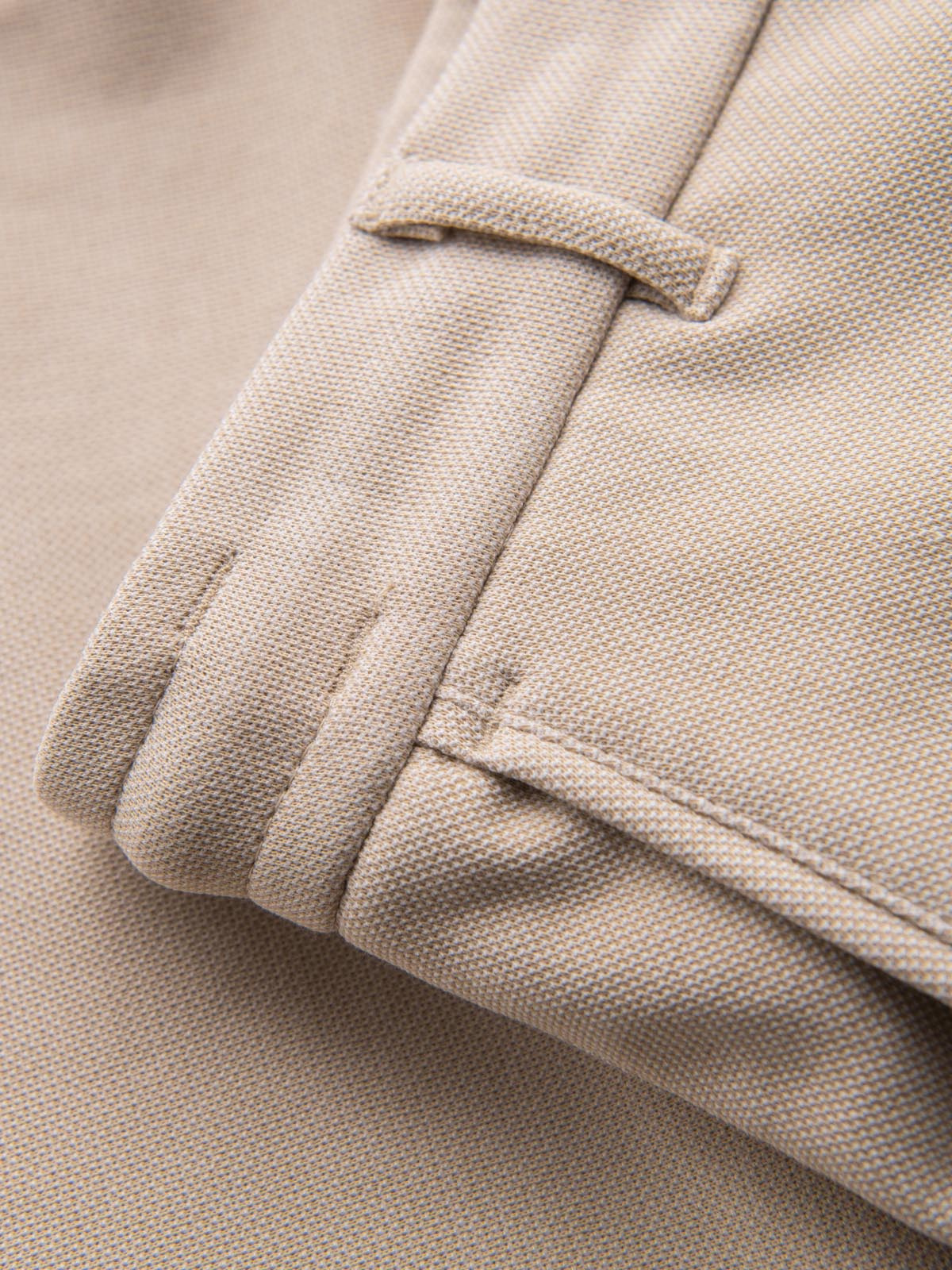 Ombre Men's SLIM FIT short shorts in melange structured knit - sand
