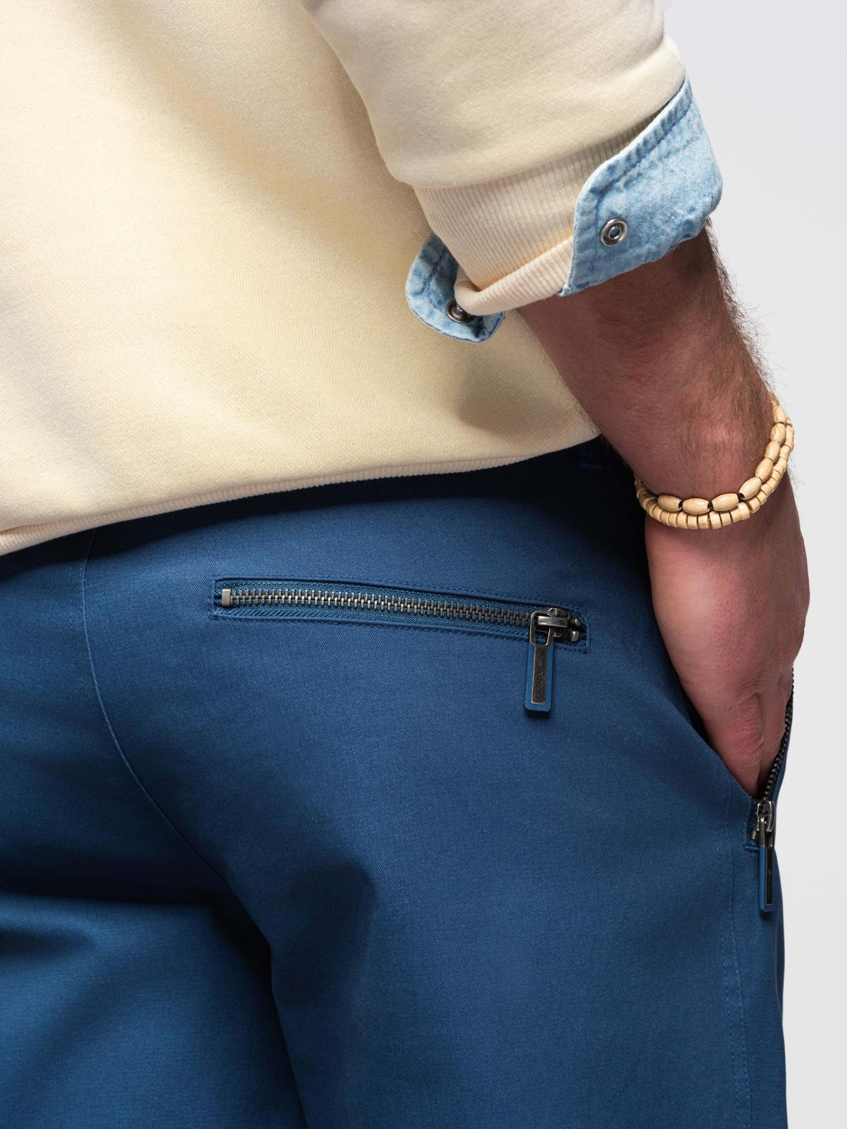 Ombre Men's STRAIGHT LEG cargo pants with zippered pockets - dark blue
