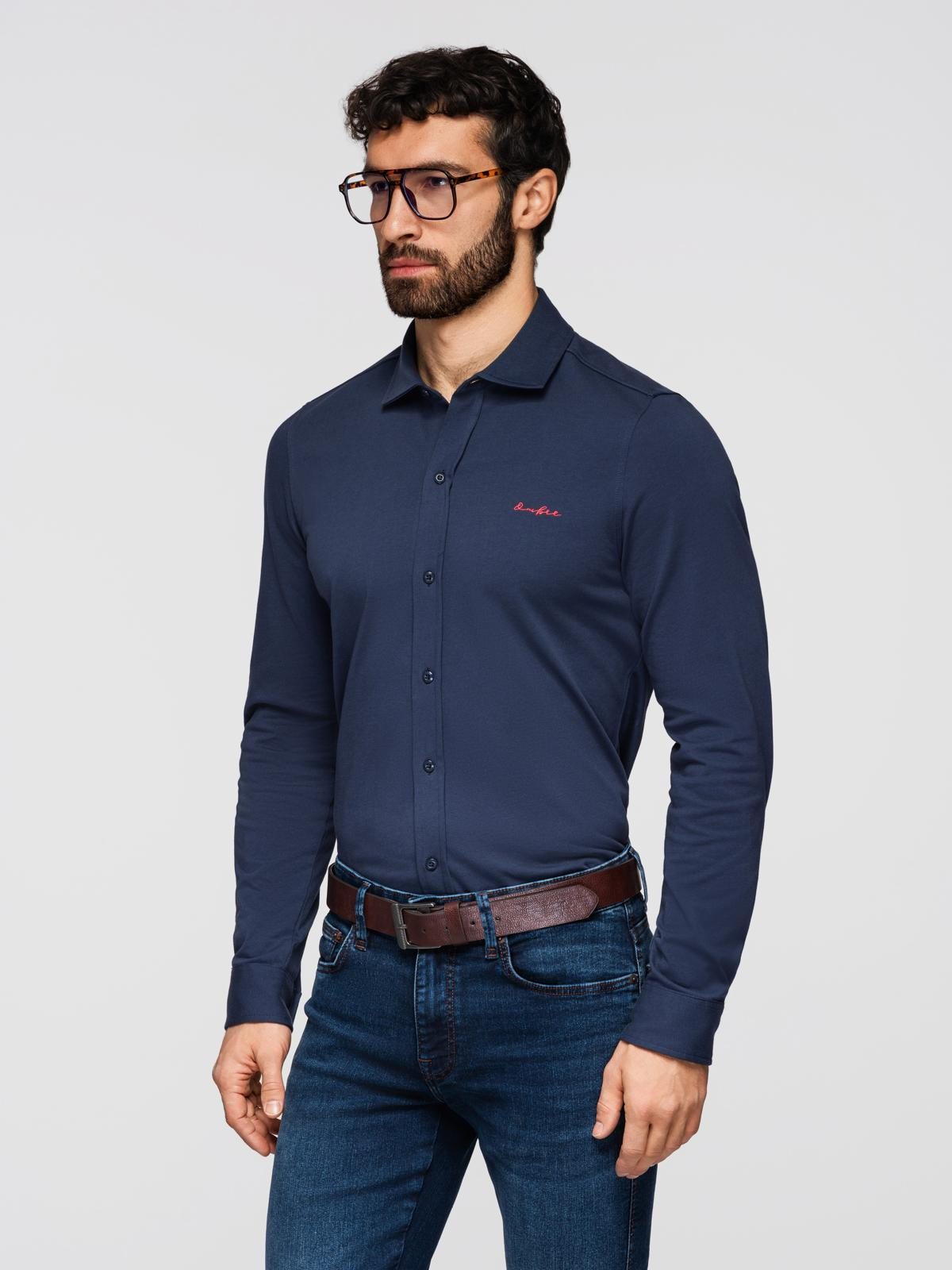 Ombre Men's REGULAR FIT shirt with pocket - gray