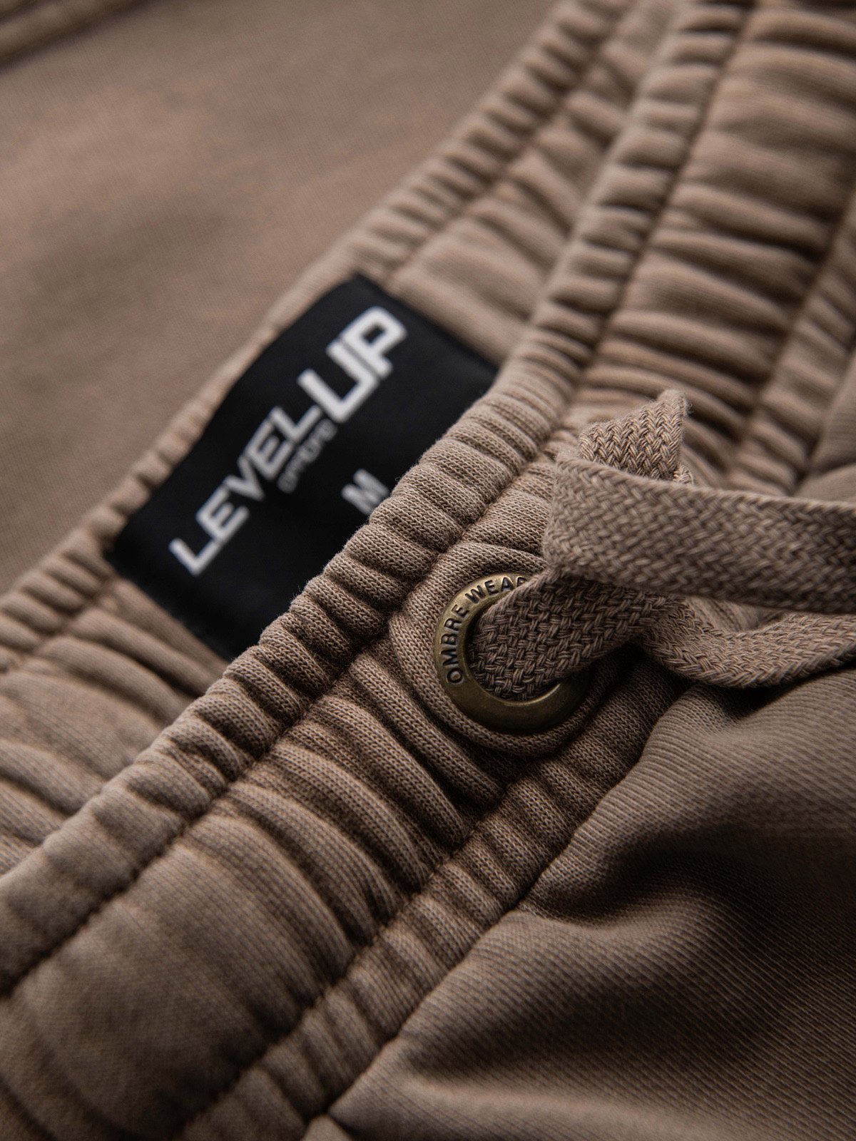Ombre RELAXED FIT men's athleisure style short sweat shorts - light brown