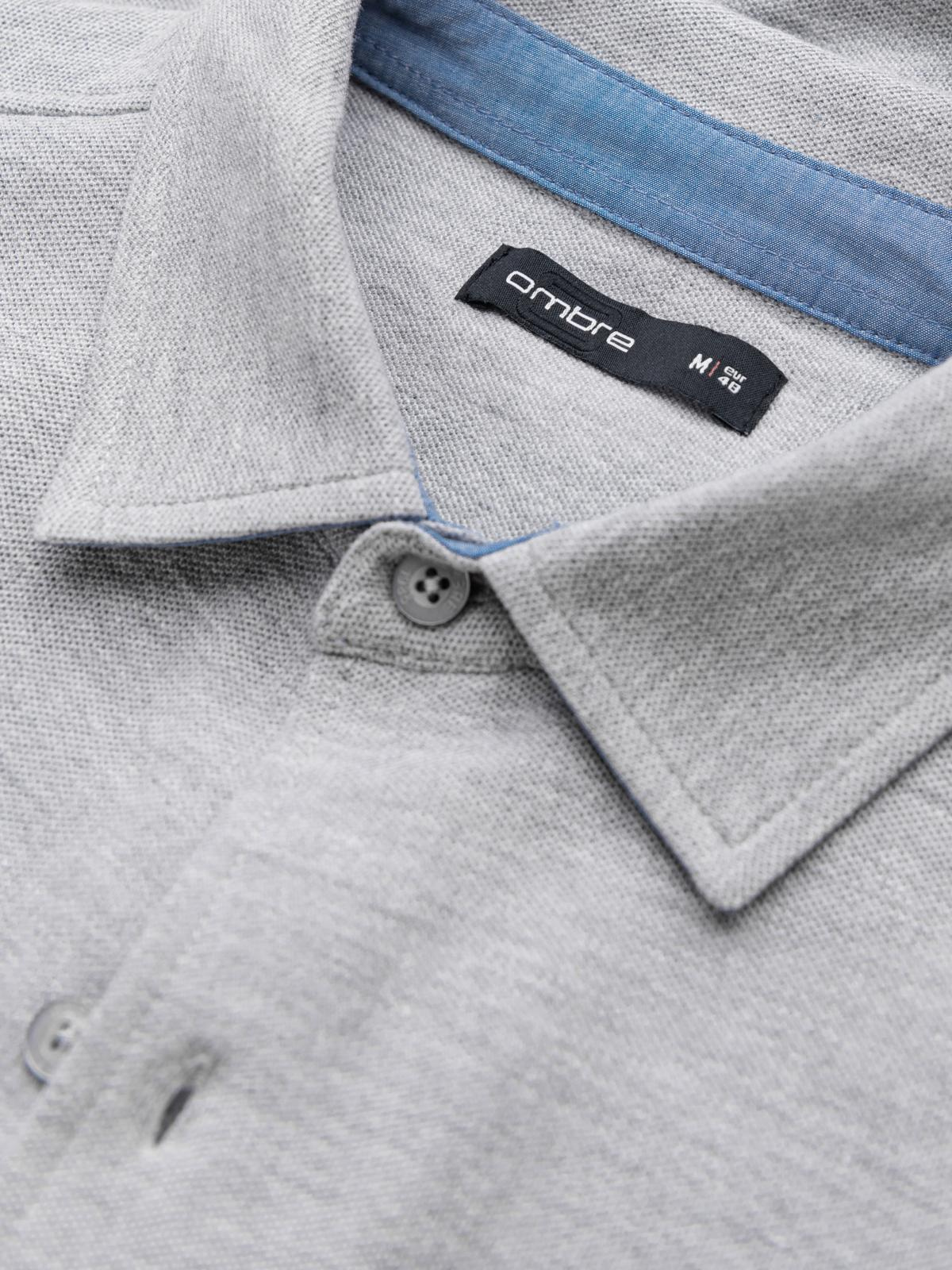 Ombre Men&#039;s long sleeve SLIM FIT knit shirt - grey