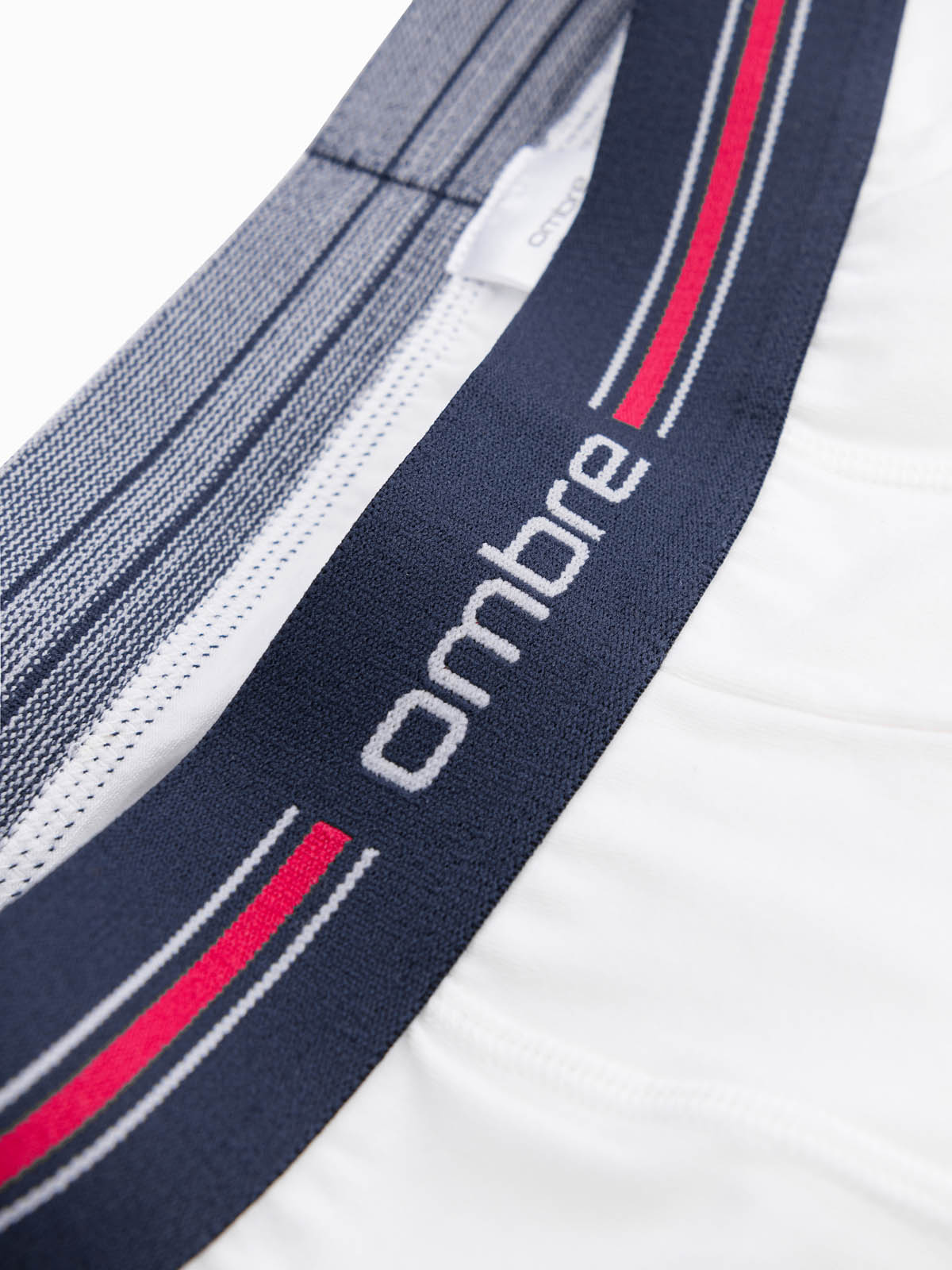 Ombre Classic fit men&#039;s boxer shorts with striped elastic band - 3 pack mix OM-UNBO